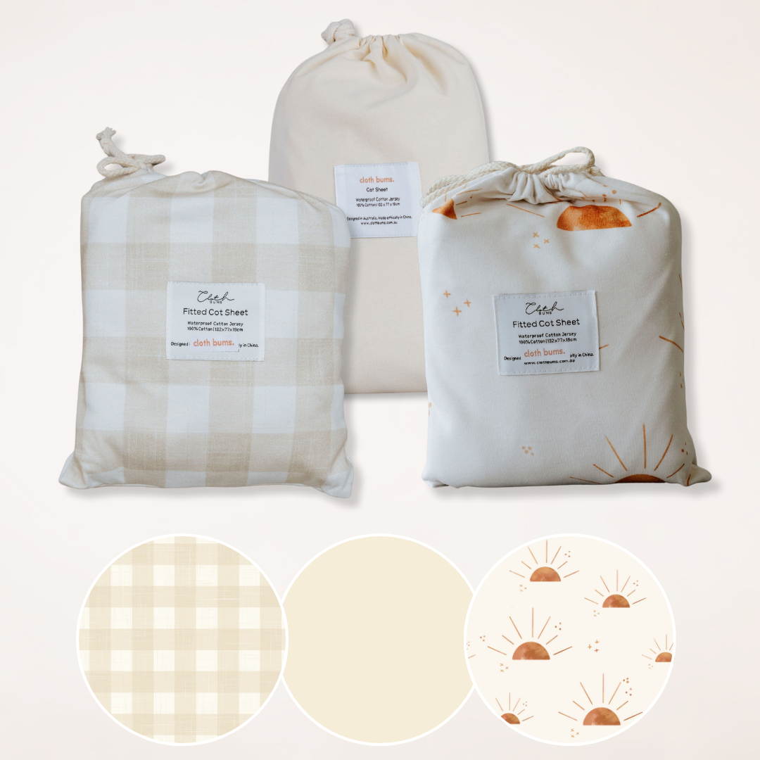 *PRE-ORDER* Waterproof Cot Sheet Bundle Pack - 3 Pack
