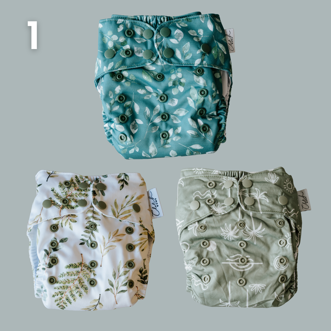 PIXIE One Size Fits Most - Reusable Cloth Nappy Trial Pack