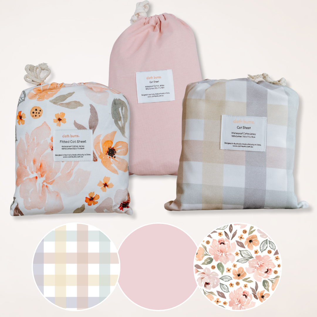 *PRE-ORDER* Waterproof Cot Sheet Bundle Pack - 3 Pack