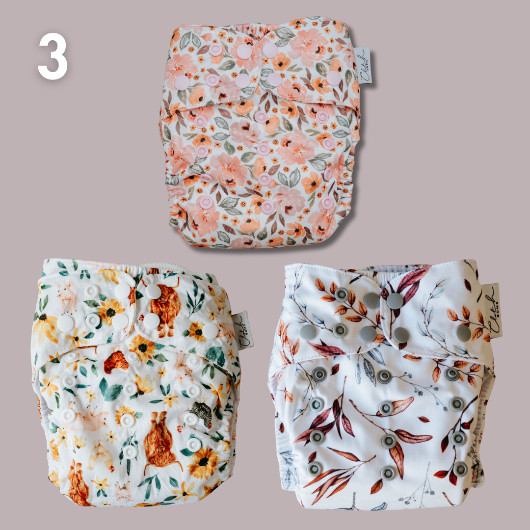 PIXIE One Size Fits Most - Reusable Cloth Nappy Trial Pack