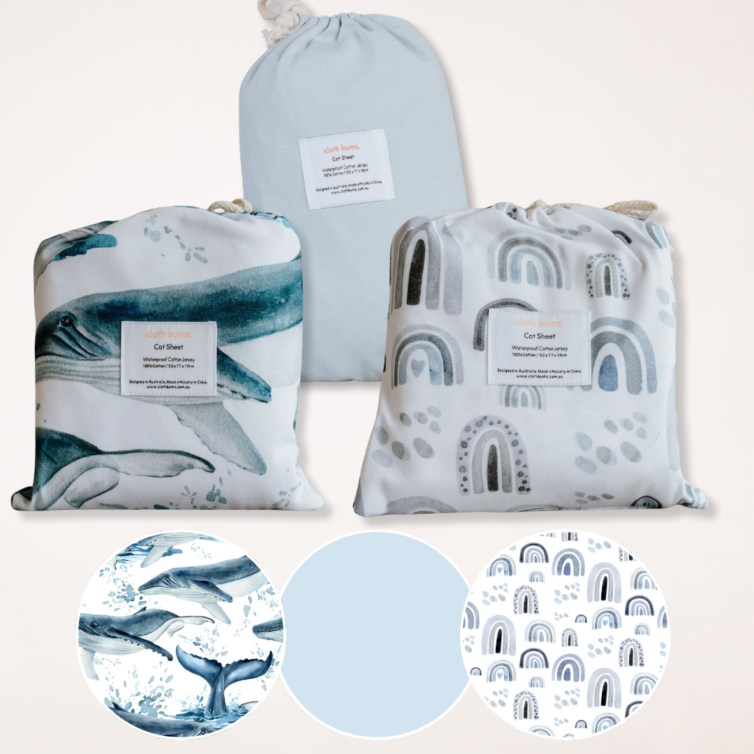 *PRE-ORDER* Waterproof Cot Sheet Bundle Pack - 3 Pack