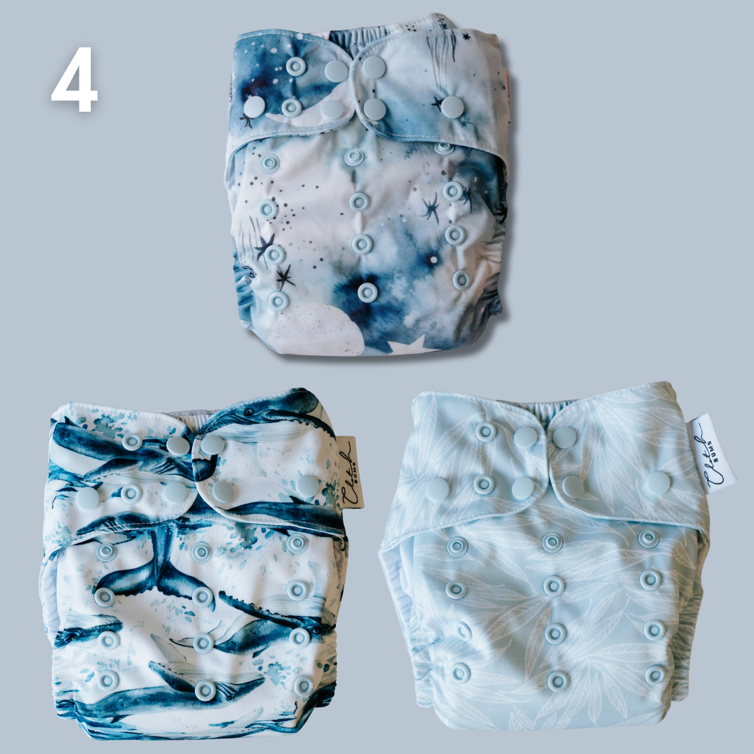 PIXIE One Size Fits Most - Reusable Cloth Nappy Trial Pack