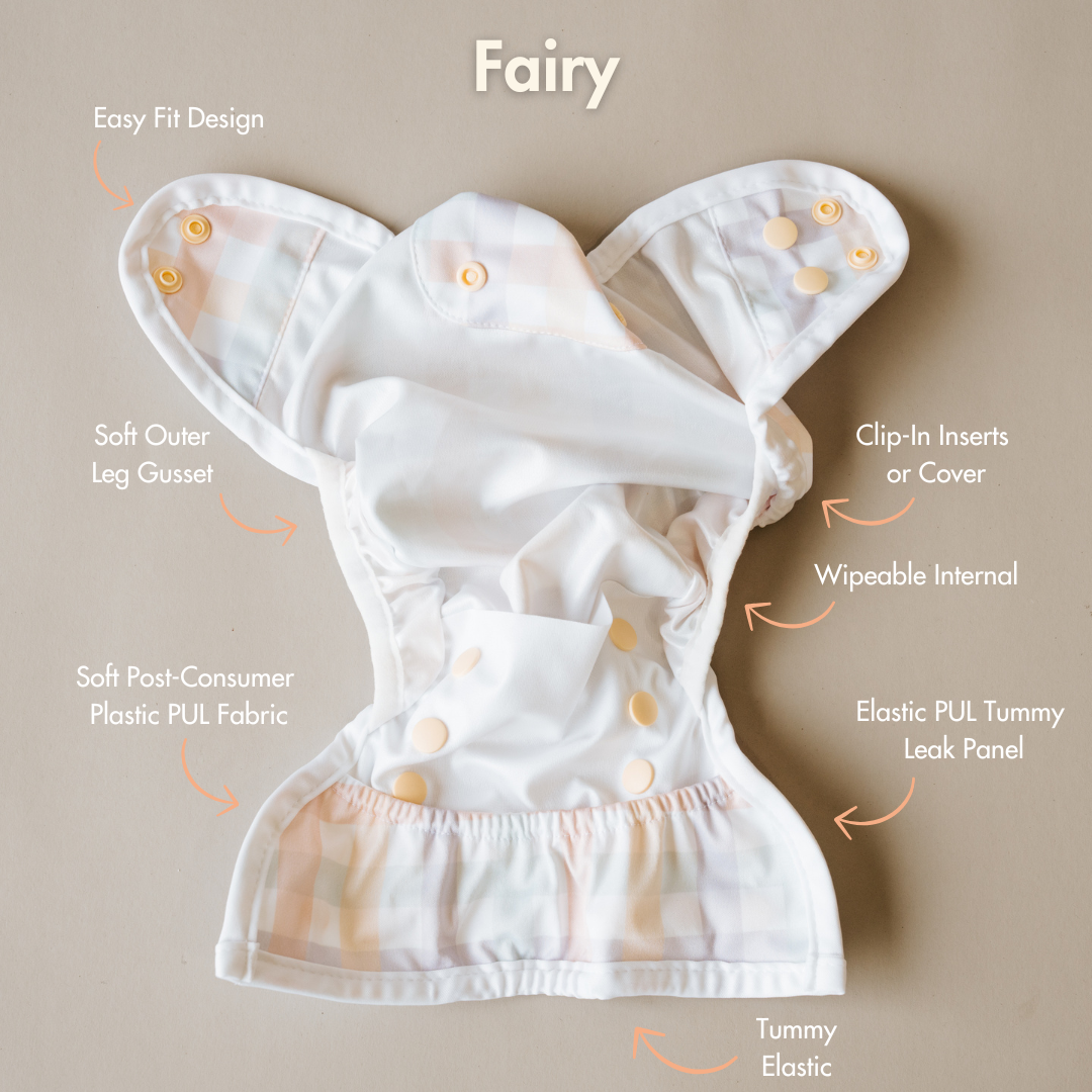 Inside image of a reusable cloth nappy for newborn babies.