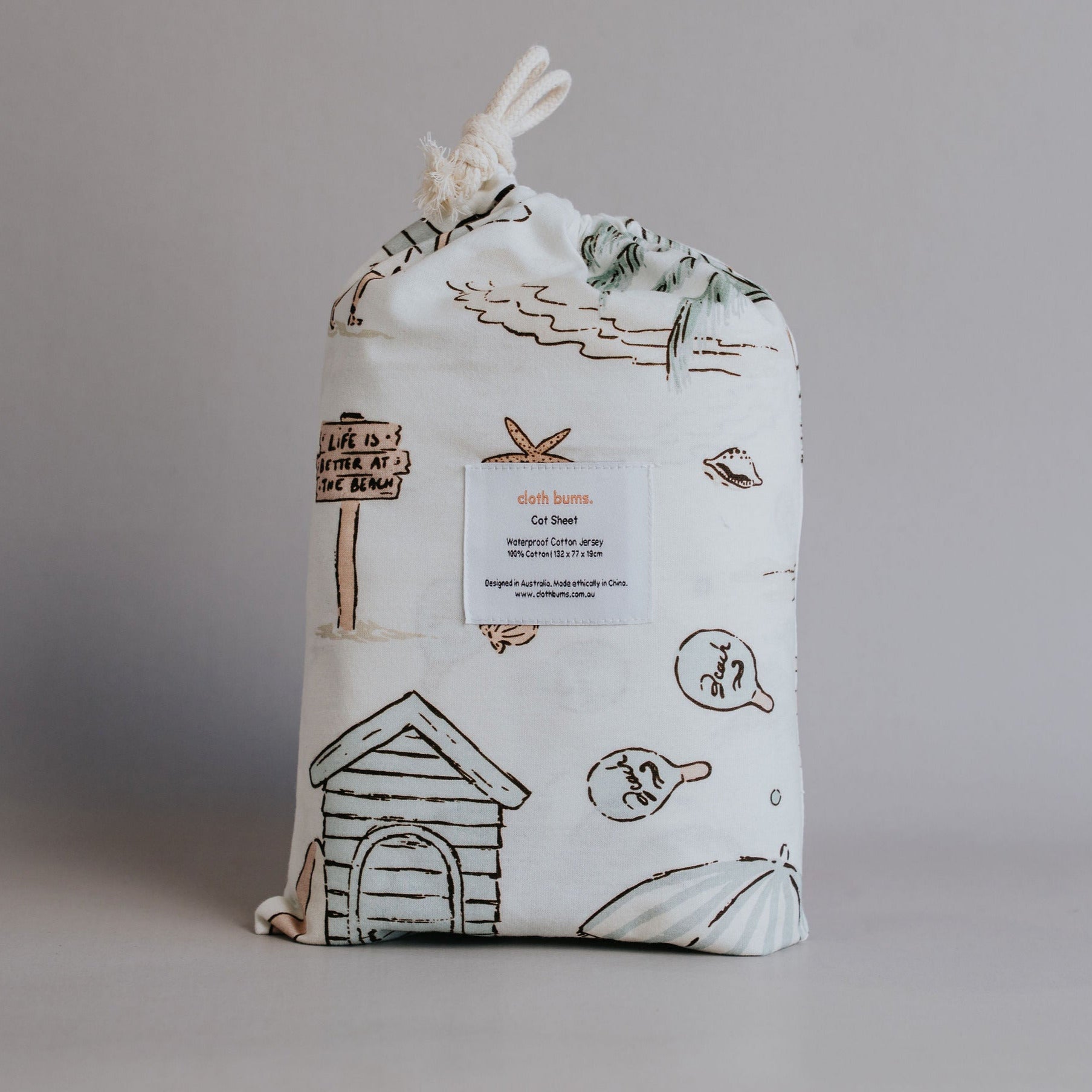 Waterproof Cot Sheet - Retro Sands
