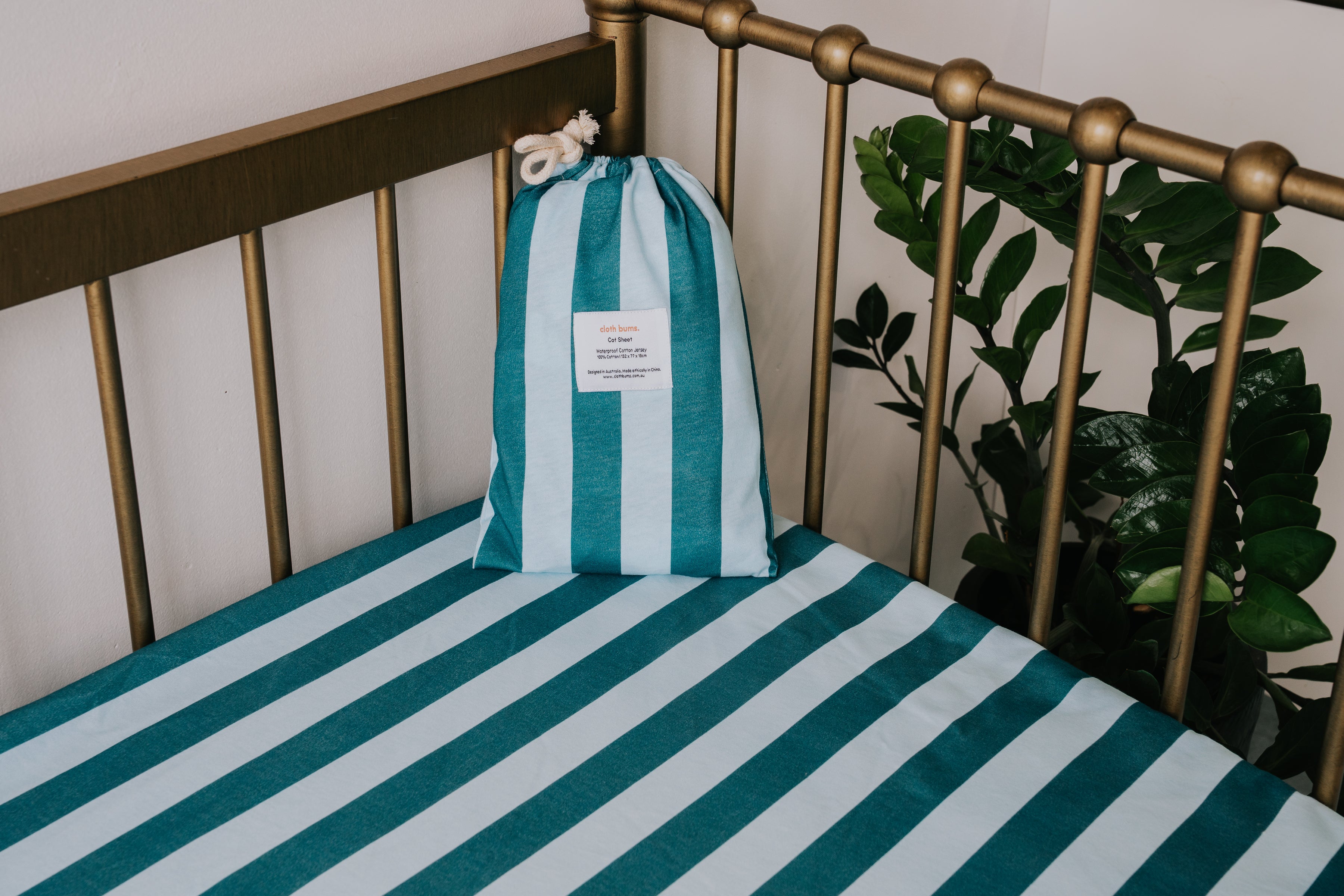 Waterproof Cot Sheet - Tide Line
