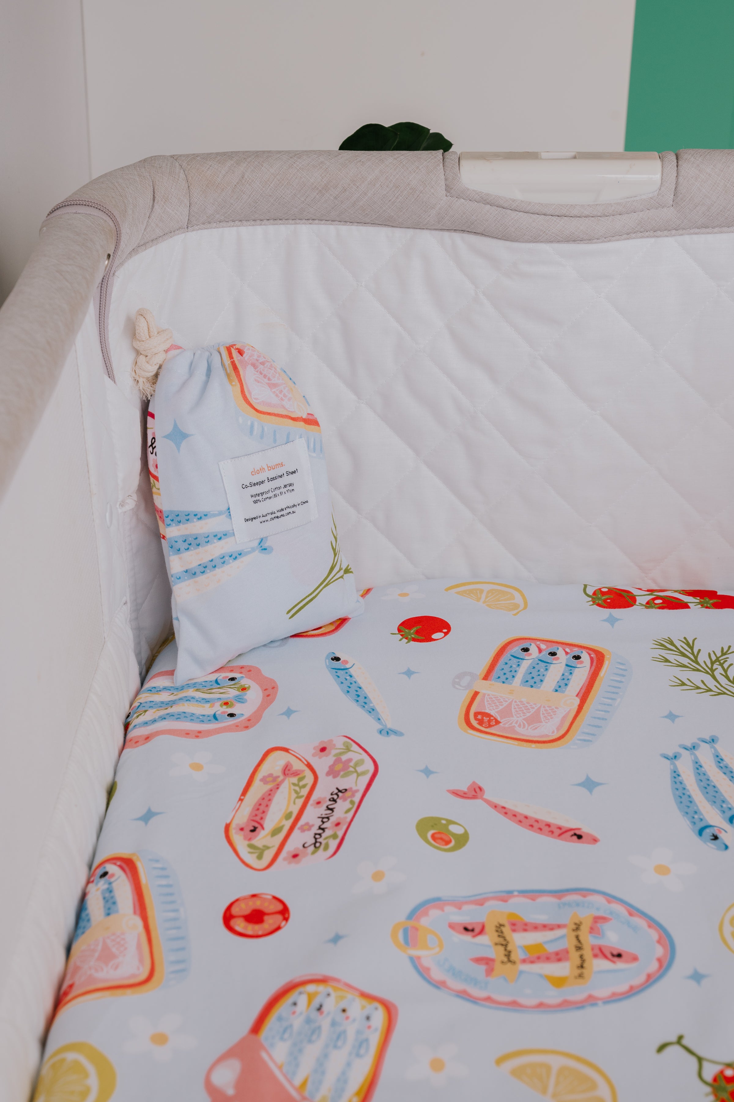 Regular Bassinet Waterproof Sheet - Riviera