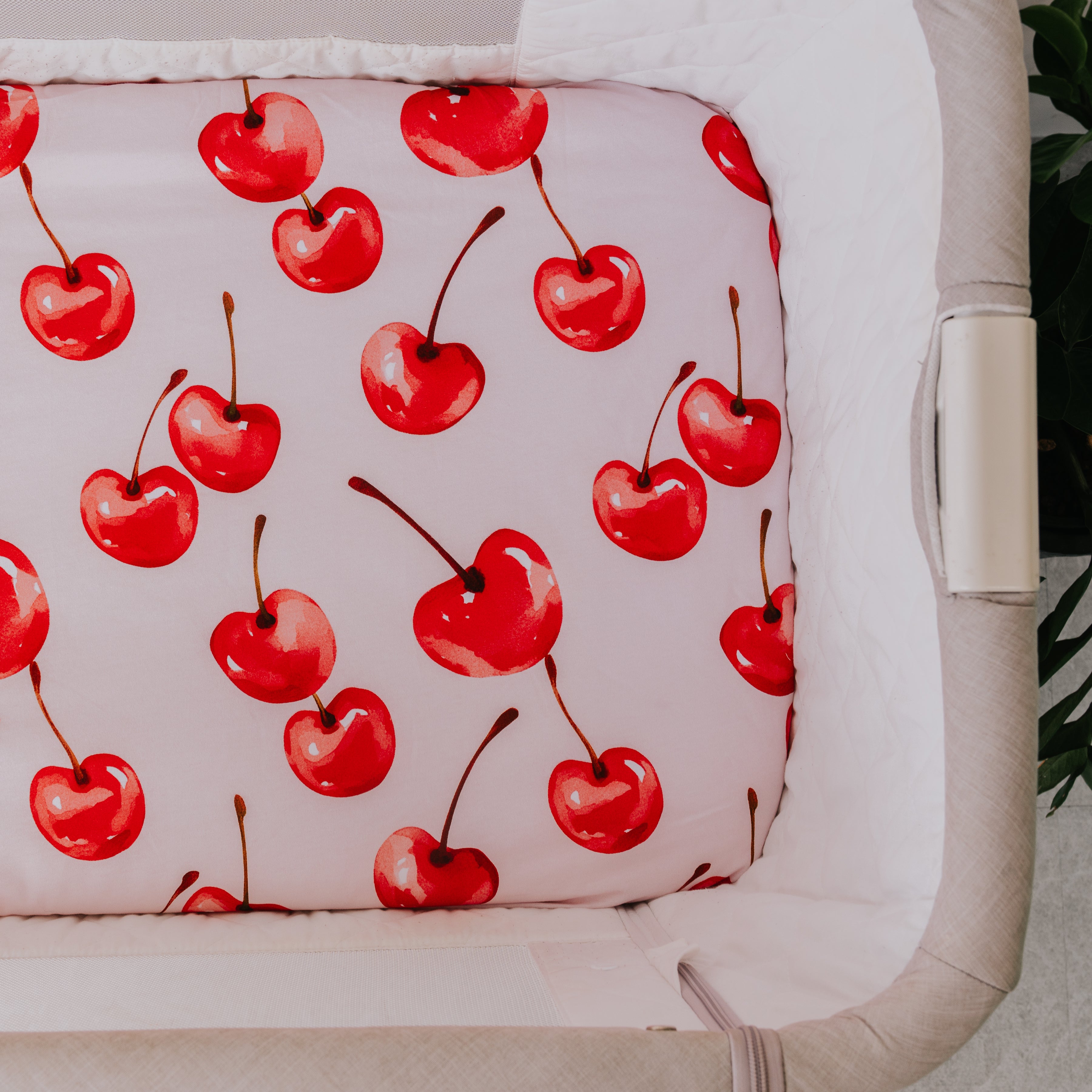 Regular Bassinet Waterproof Sheet - Cherry Pop
