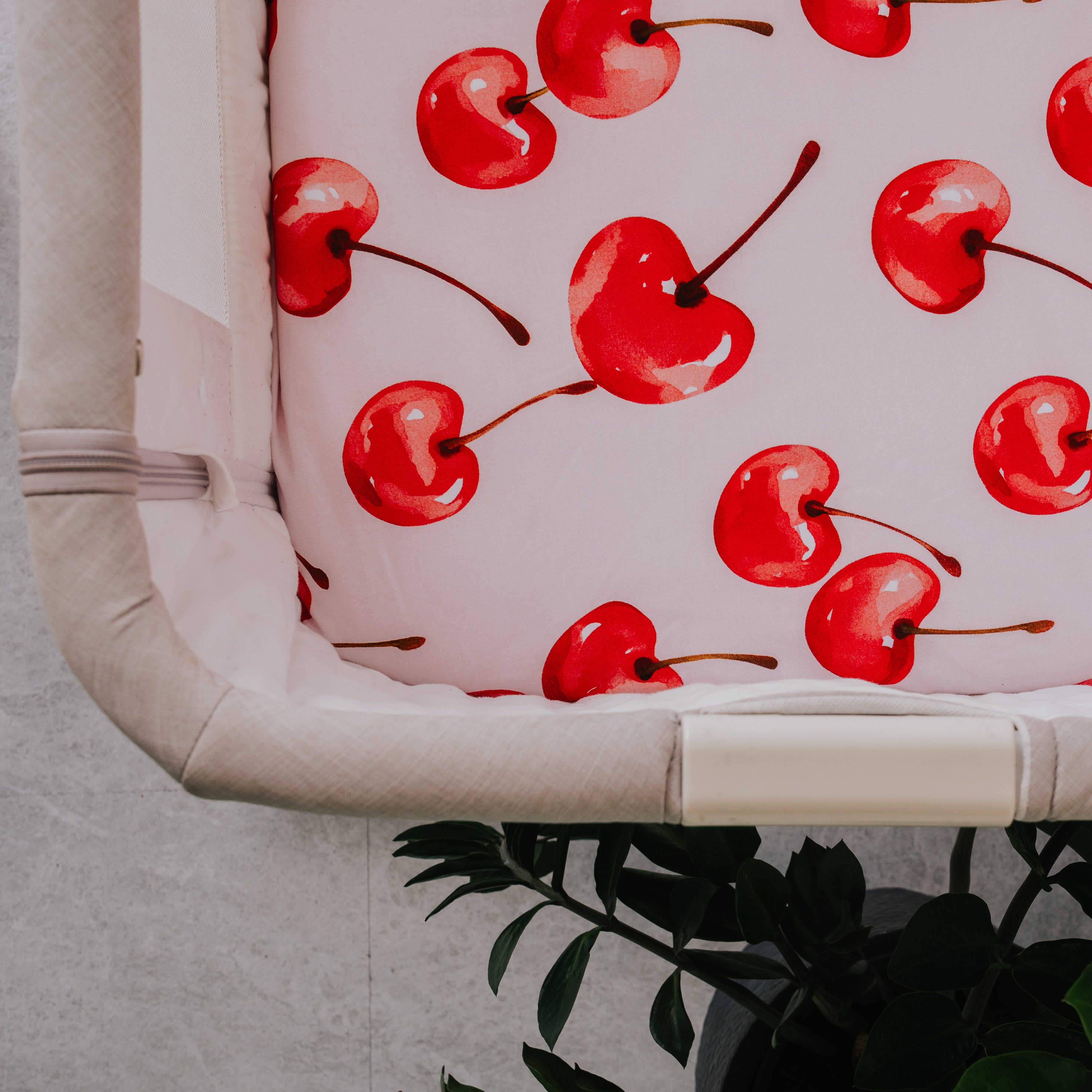 Regular Bassinet Waterproof Sheet - Cherry Pop