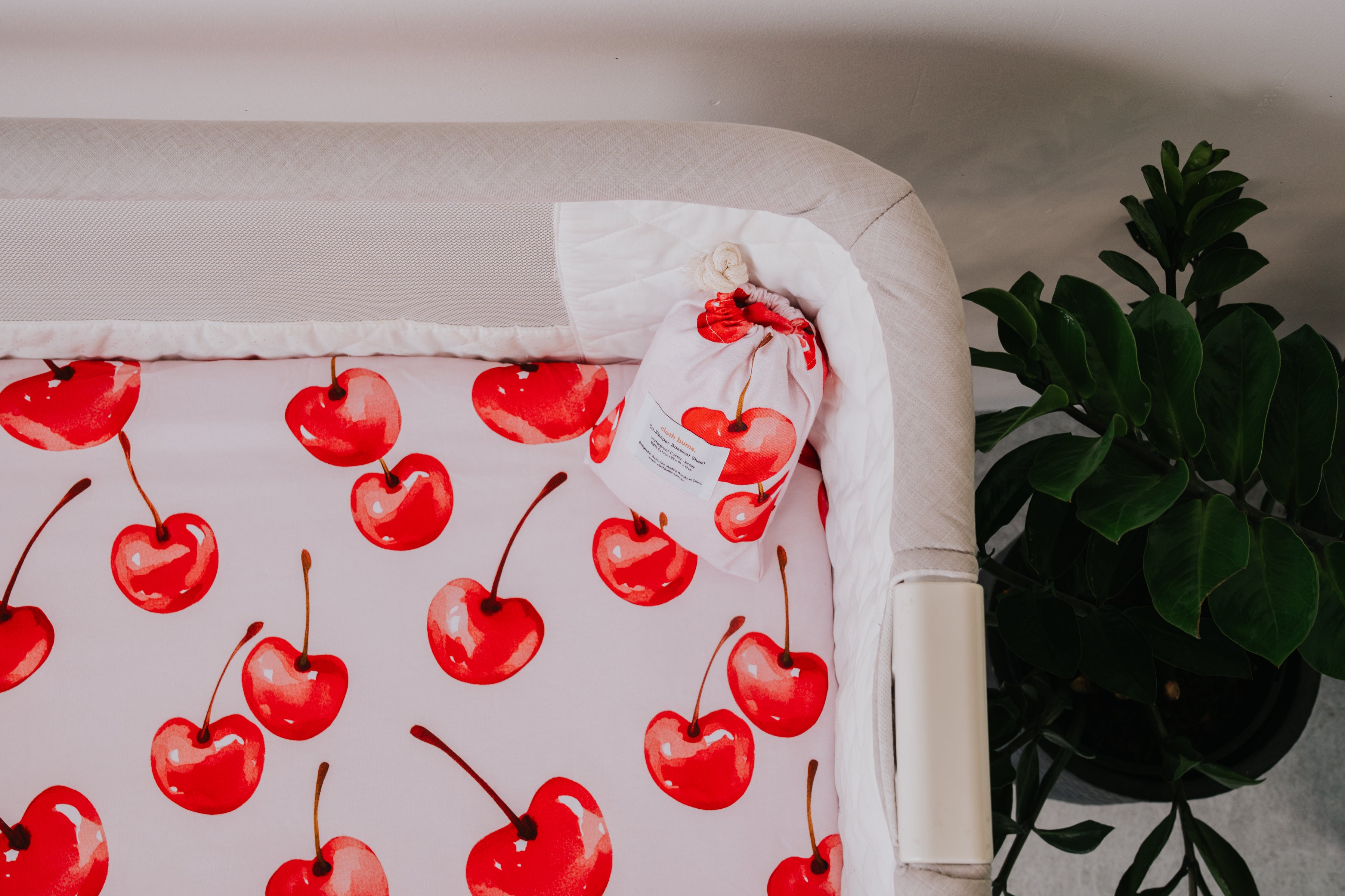 Regular Bassinet Waterproof Sheet - Cherry Pop