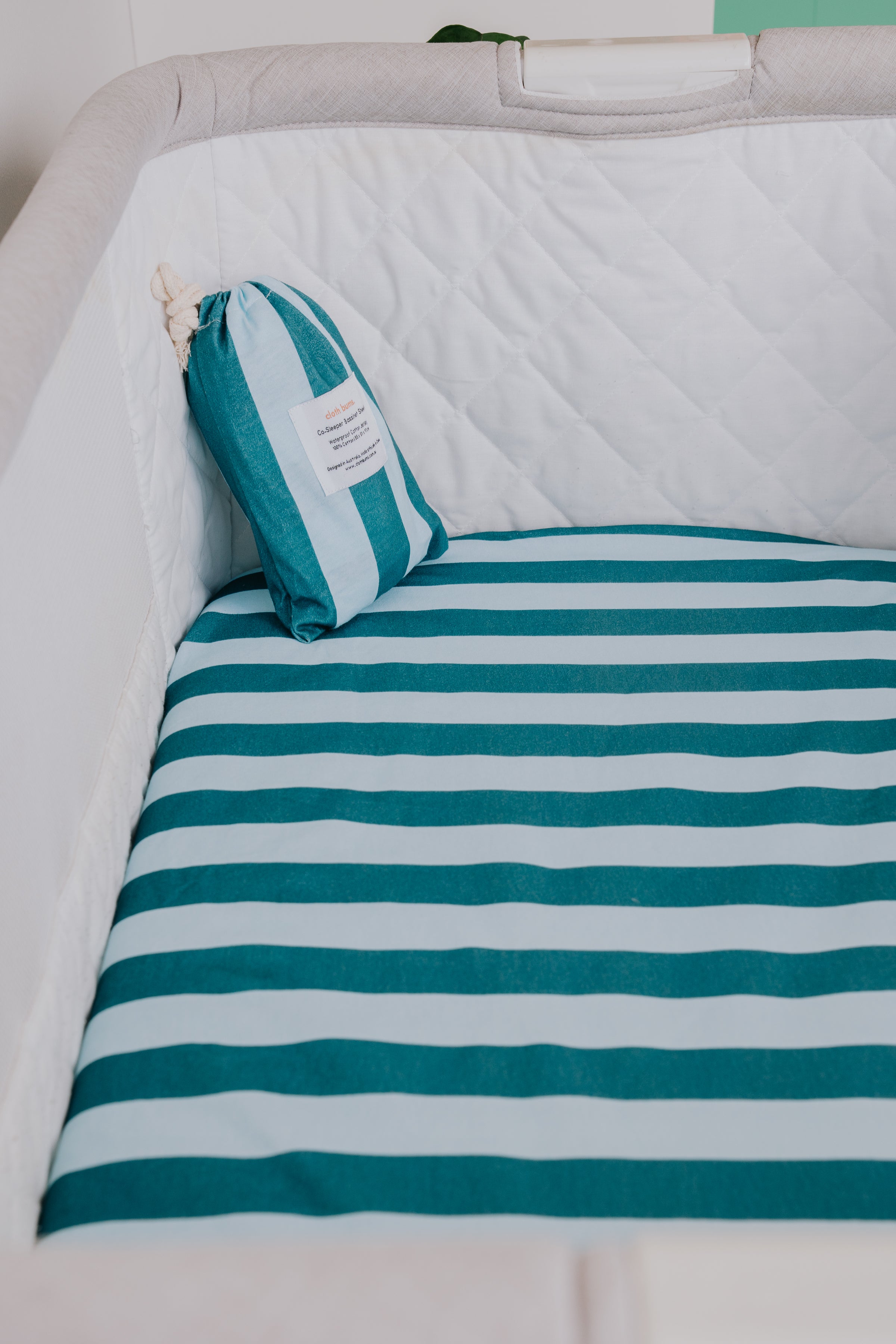 Regular Bassinet Waterproof Sheet - Tide Line