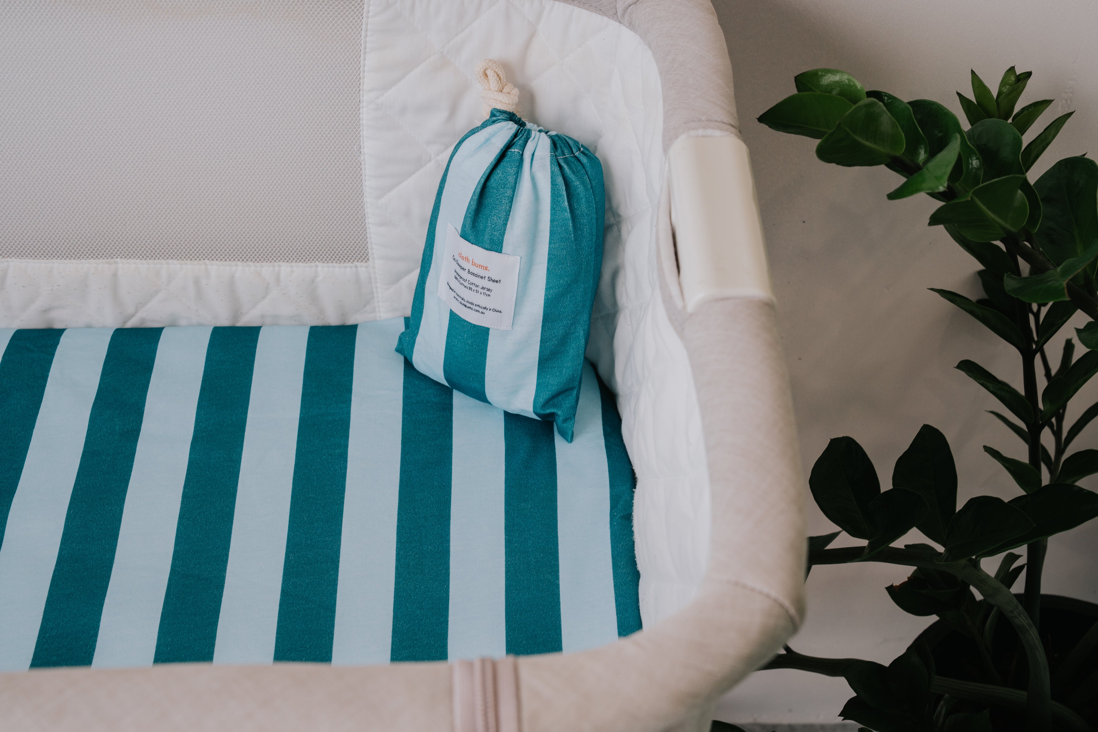 Regular Bassinet Waterproof Sheet - Tide Line