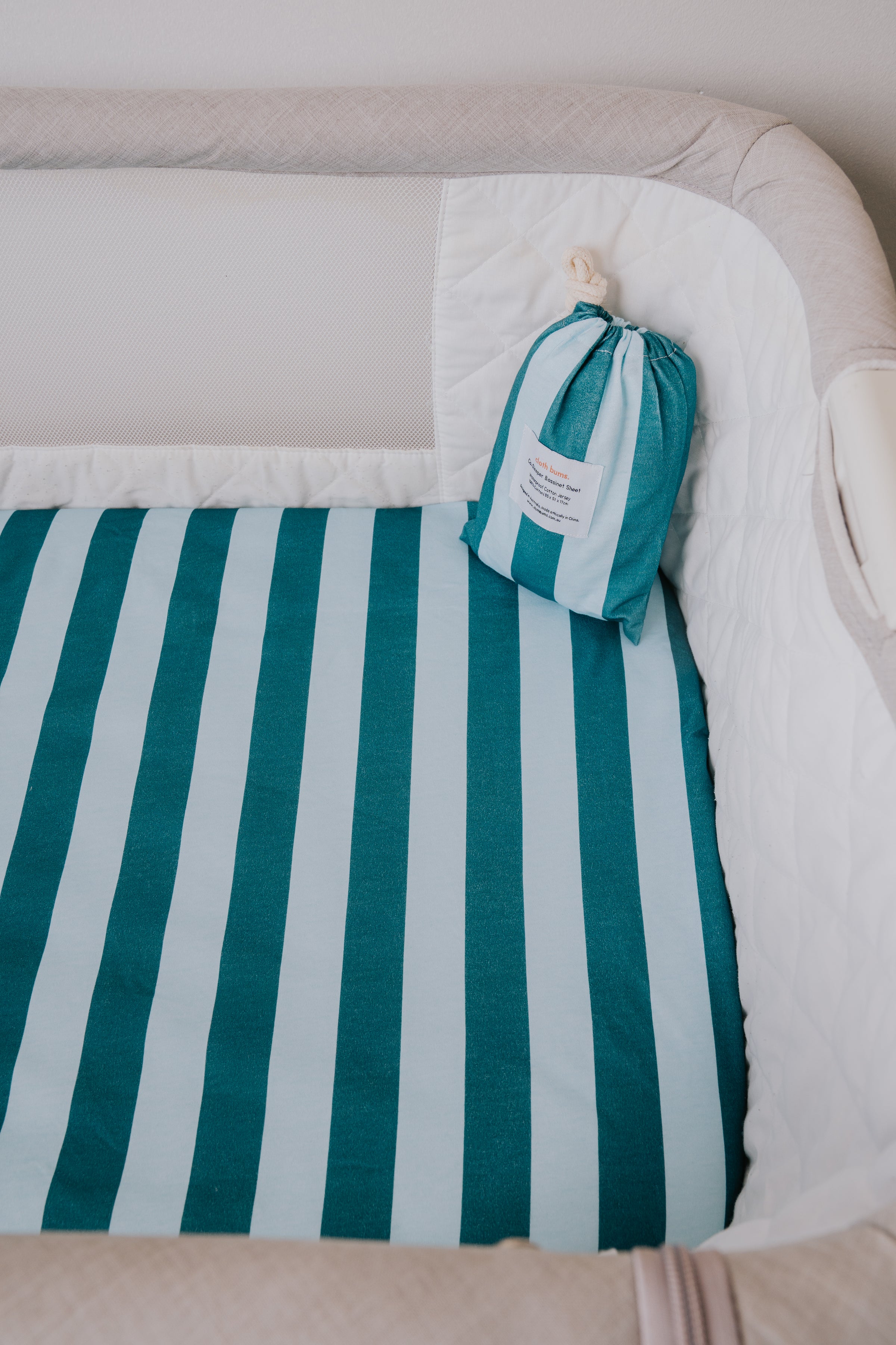 Regular Bassinet Waterproof Sheet - Tide Line