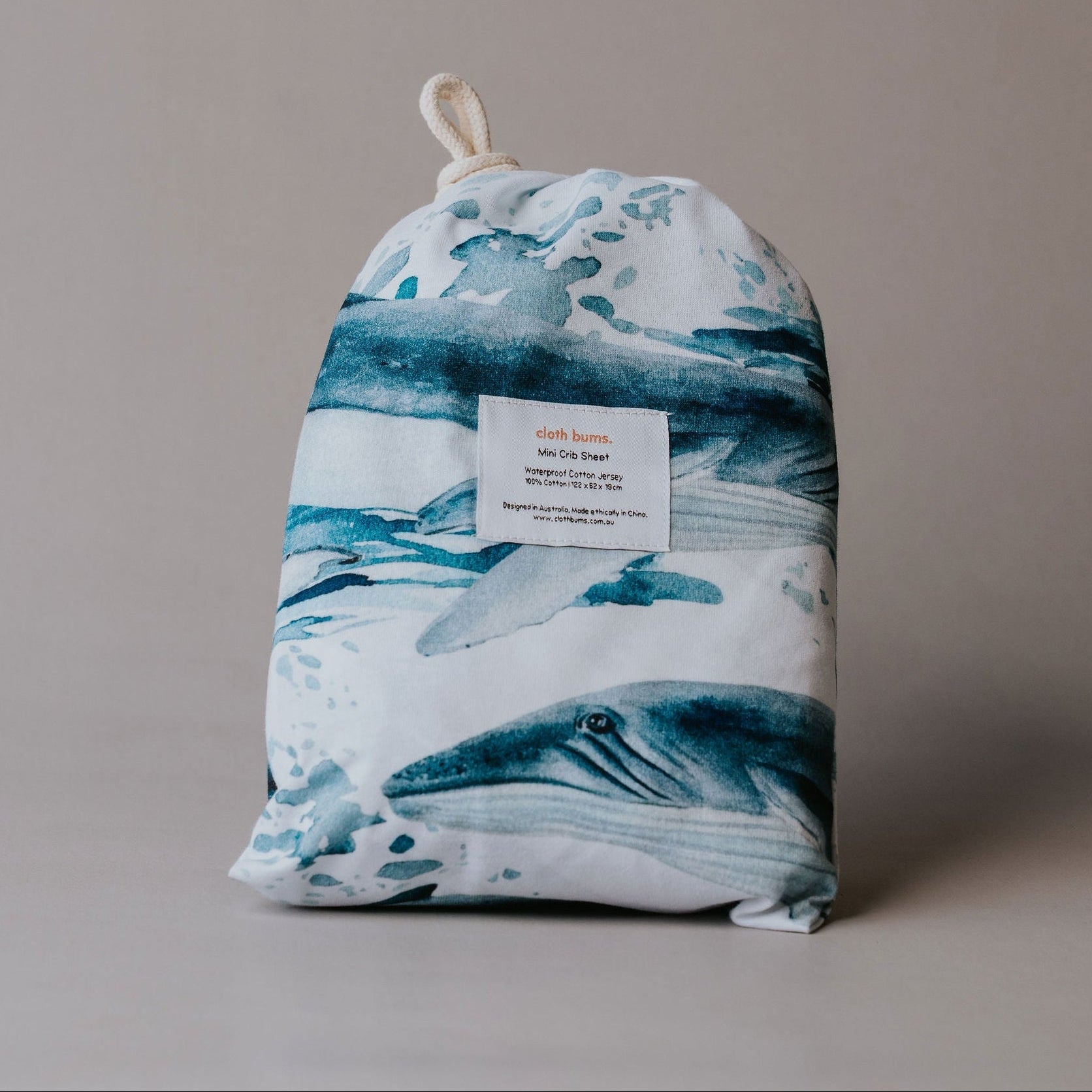 Waterproof Mini/Travel Cot Sheet - License to Krill