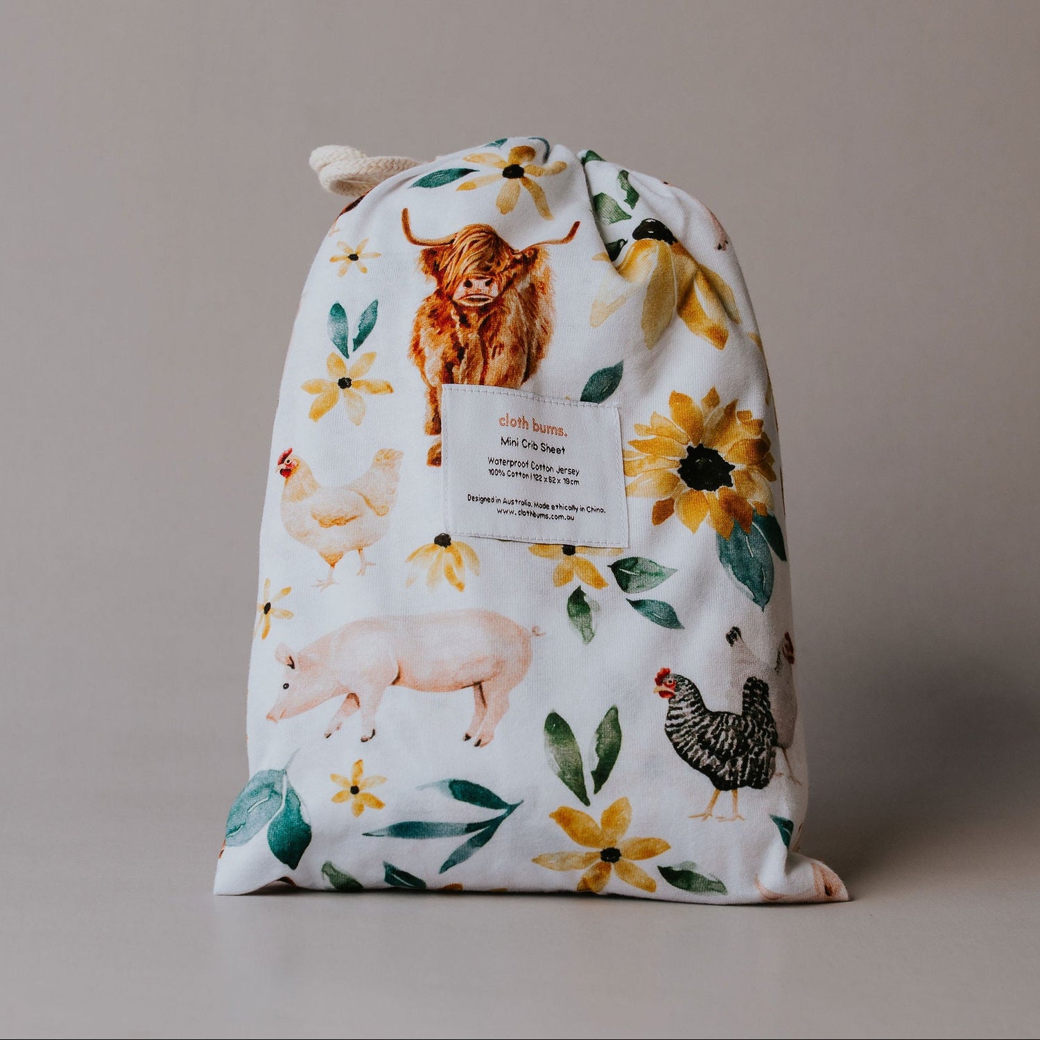 Waterproof Mini/Travel Cot Sheet - Homestead