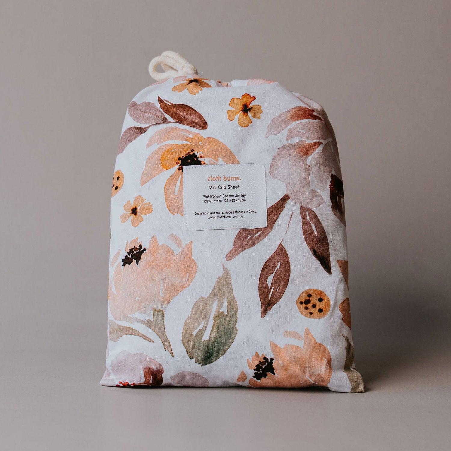 Waterproof Mini/Travel Cot Sheet - Peony Pop
