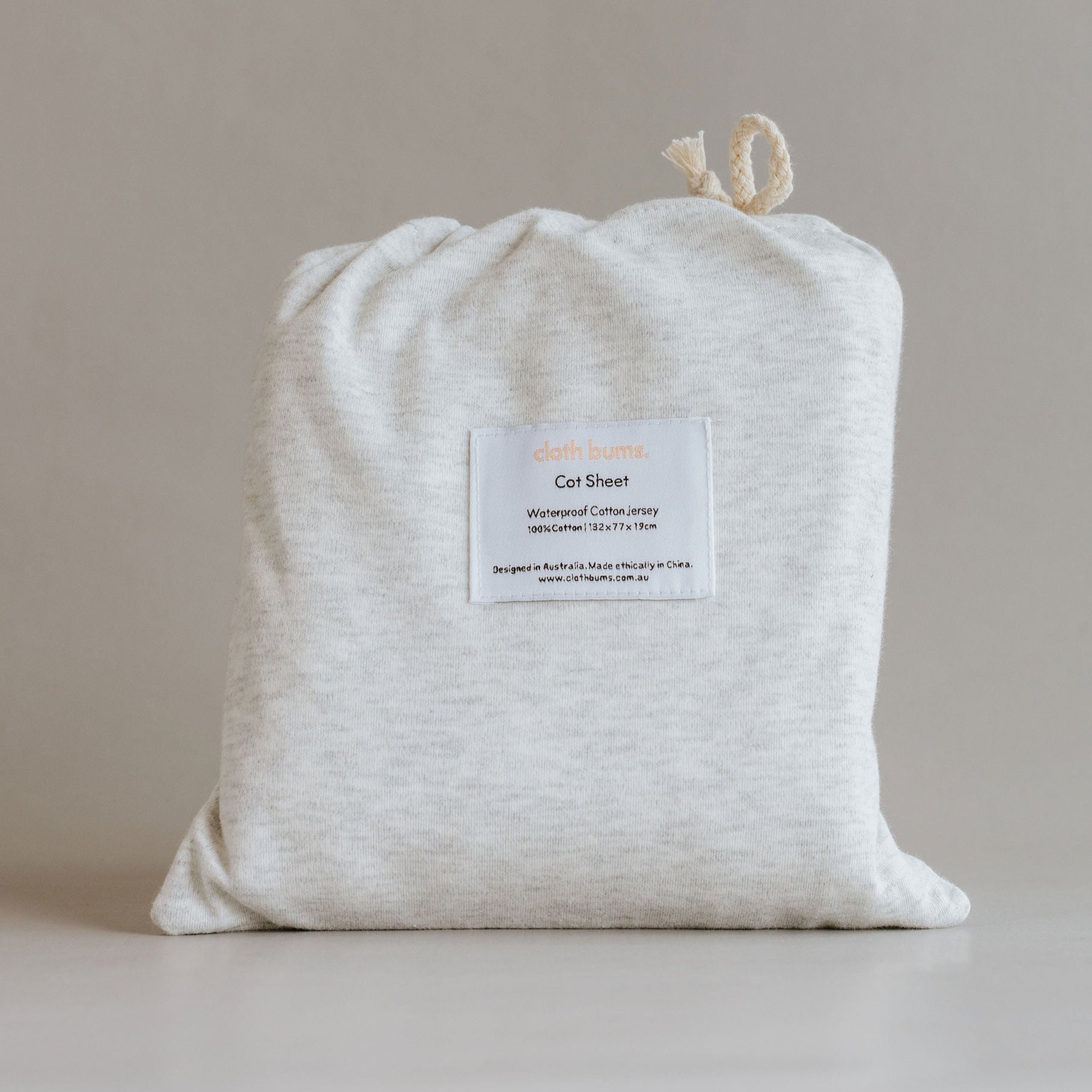 Waterproof Cot Sheet - Grey Marle