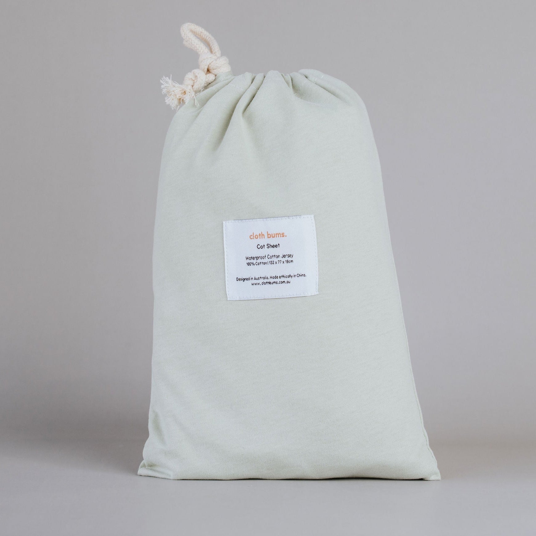 Waterproof Cot Sheet - Sage Green