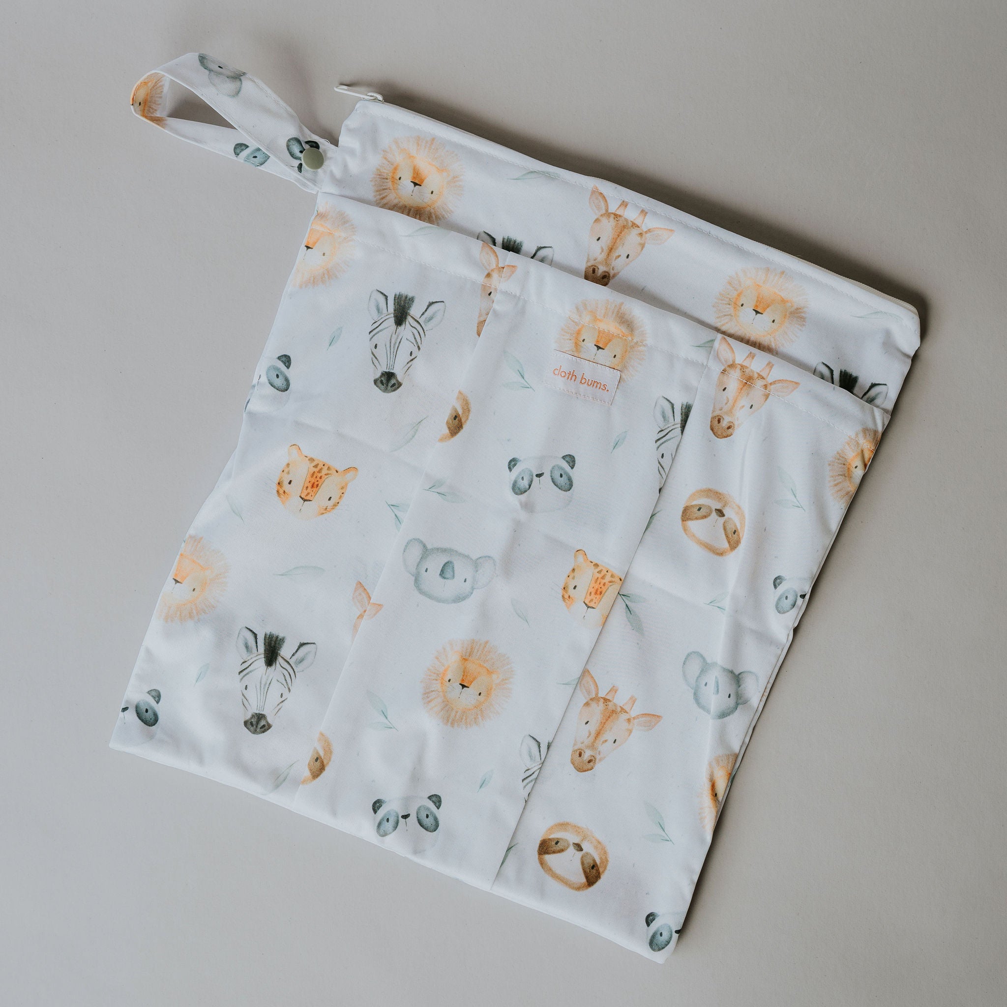 Large Double Pocket Wet Bag - Peek A Zoo