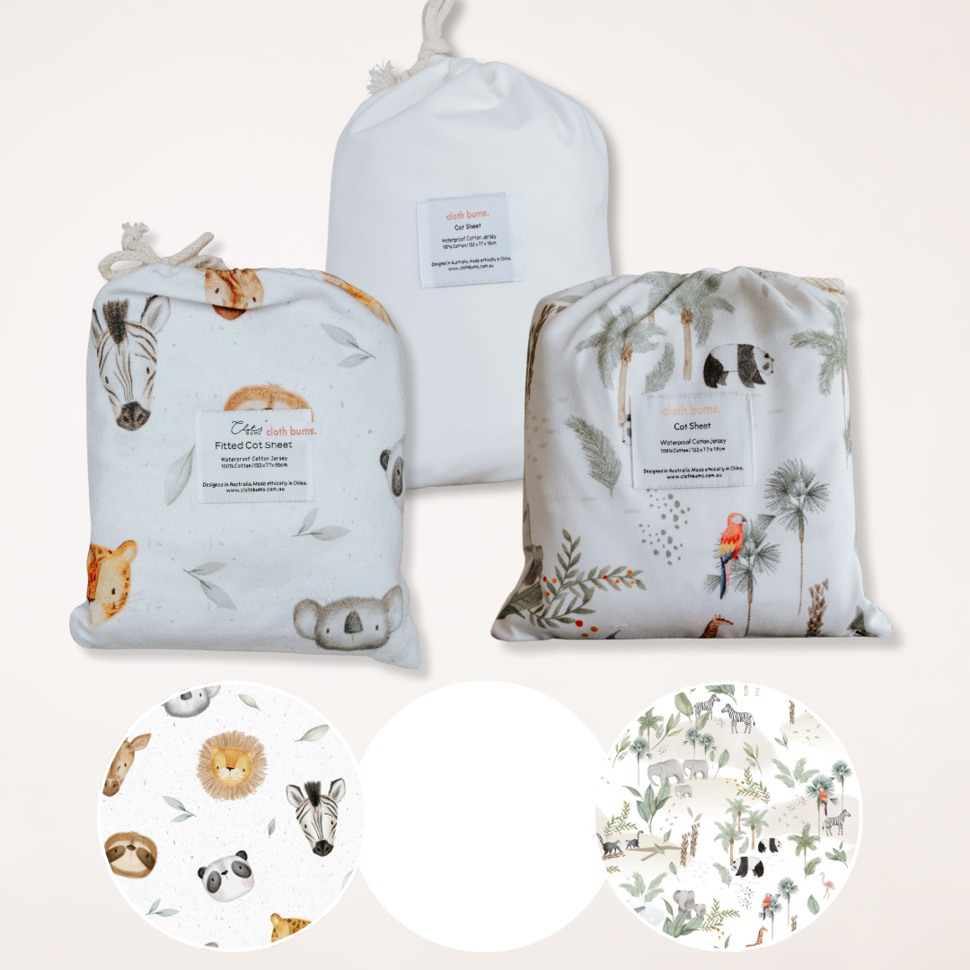*PRE-ORDER* Waterproof Cot Sheet Bundle Pack - 3 Pack