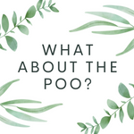 A title image page that says 'what about the poo' when cleaning cloth nappies. 