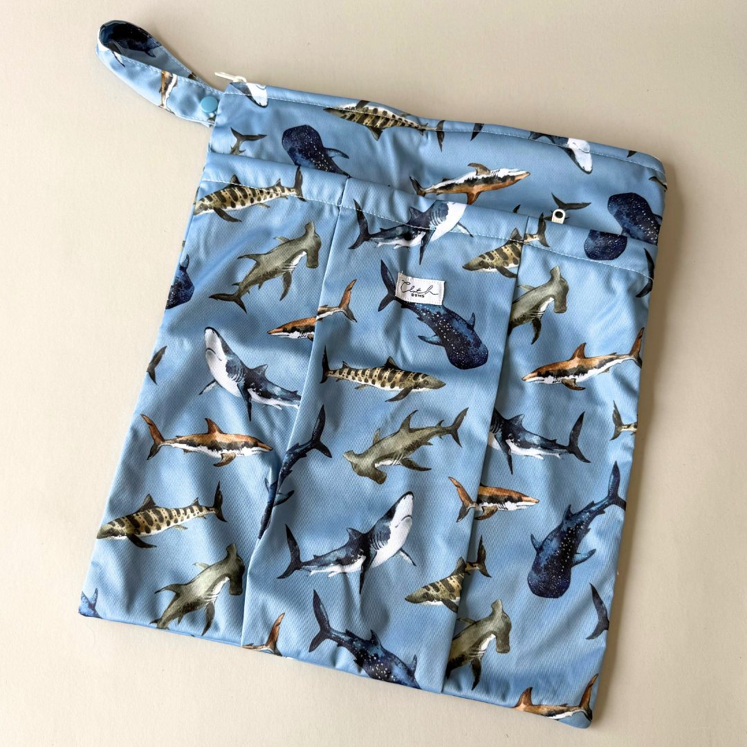 Large Double Pocket Wet Bag - Swim Shady