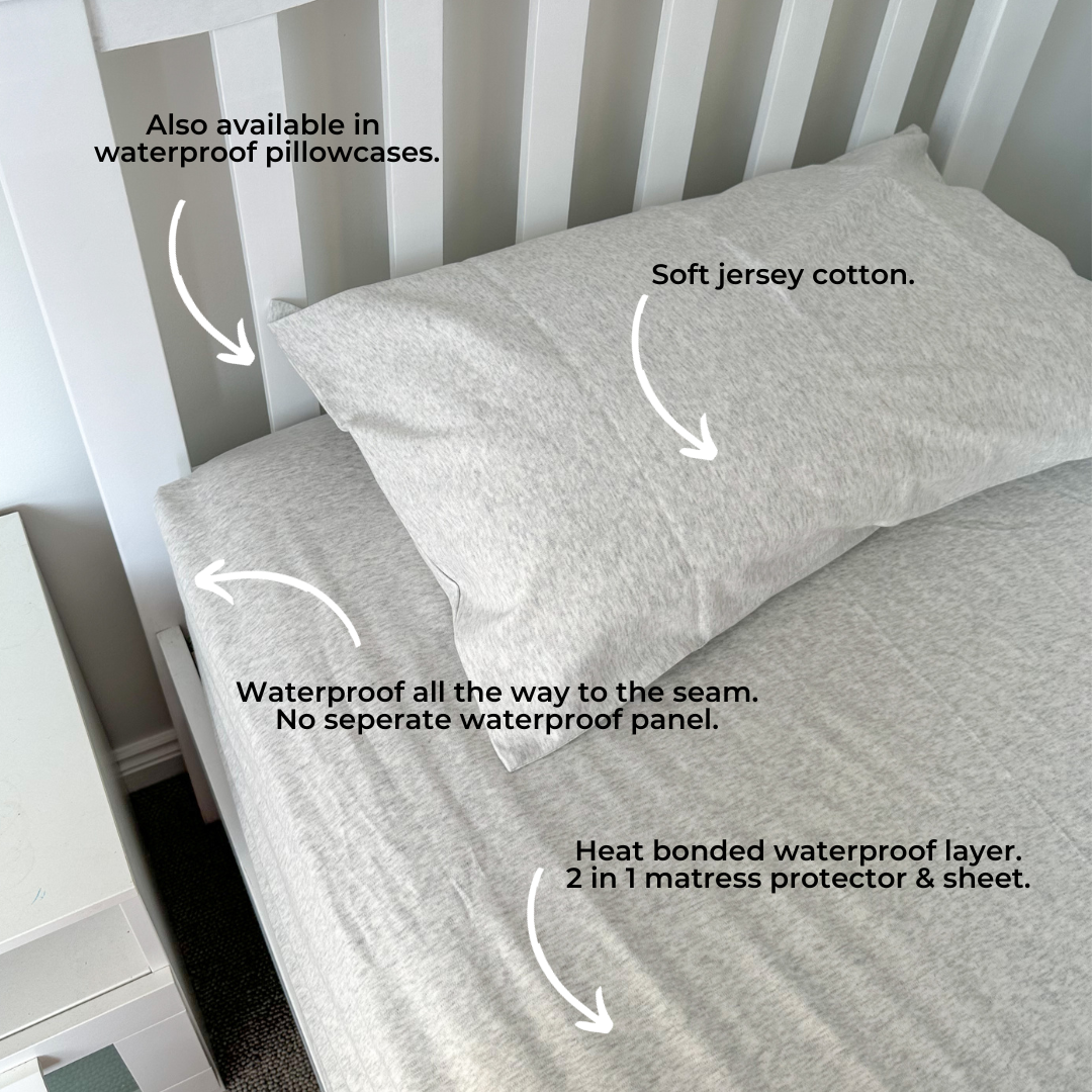 Waterproof Single Bed Sheet - Marle Grey