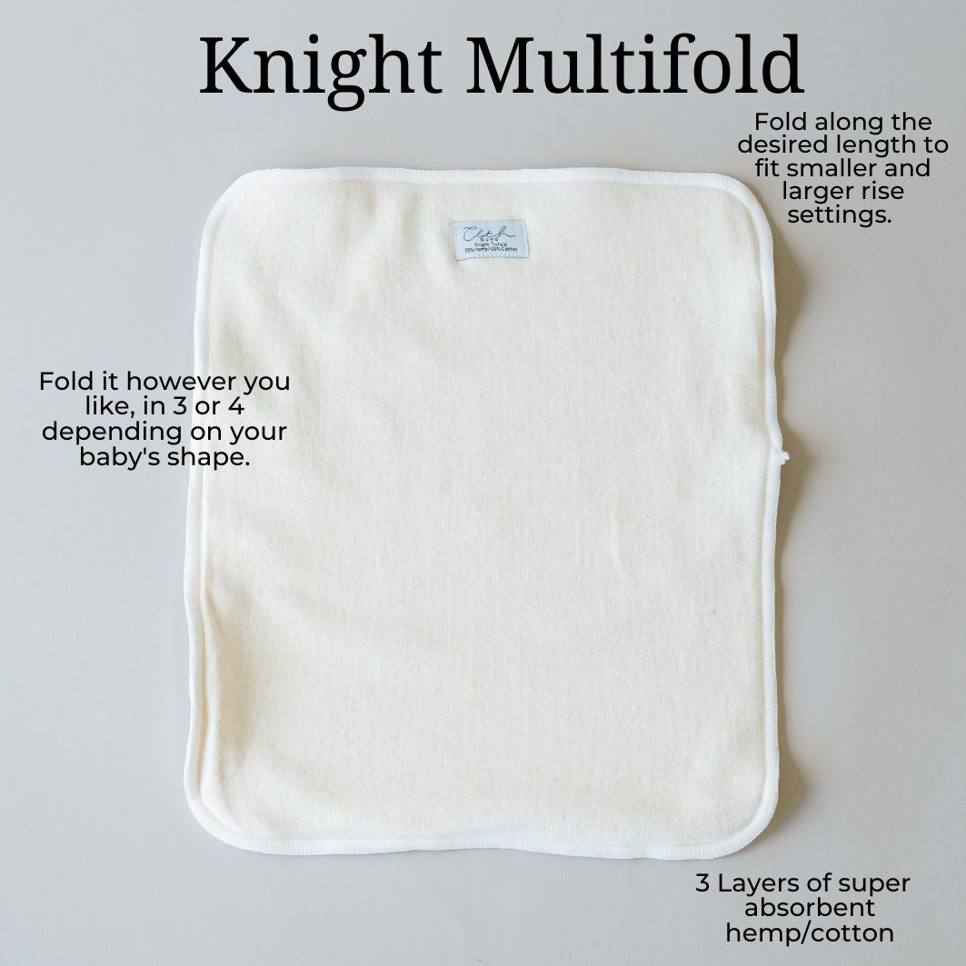 Knight Nappy - NEW Multifold Hemp/Cotton Insert