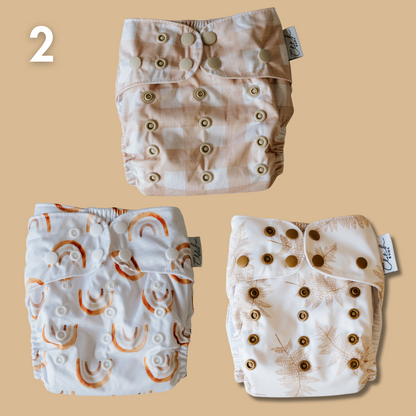 PIXIE One Size Fits Most - Reusable Cloth Nappy Trial Pack