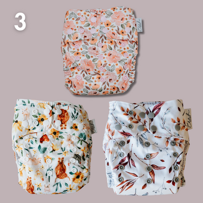 PIXIE One Size Fits Most - Reusable Cloth Nappy Trial Pack
