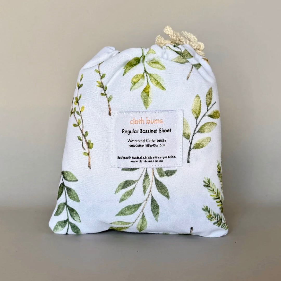 Regular Bassinet Waterproof Sheet - Fern Gully