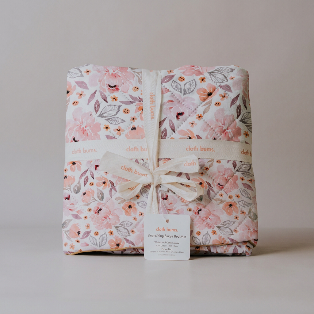 Waterproof Bed Mat - Peony Pop