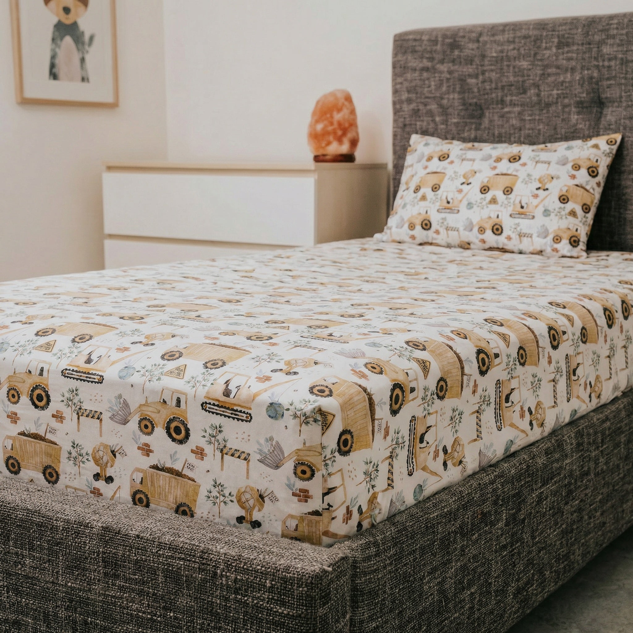Waterproof Fitted Sheet in Single or King Single - Gold Digger