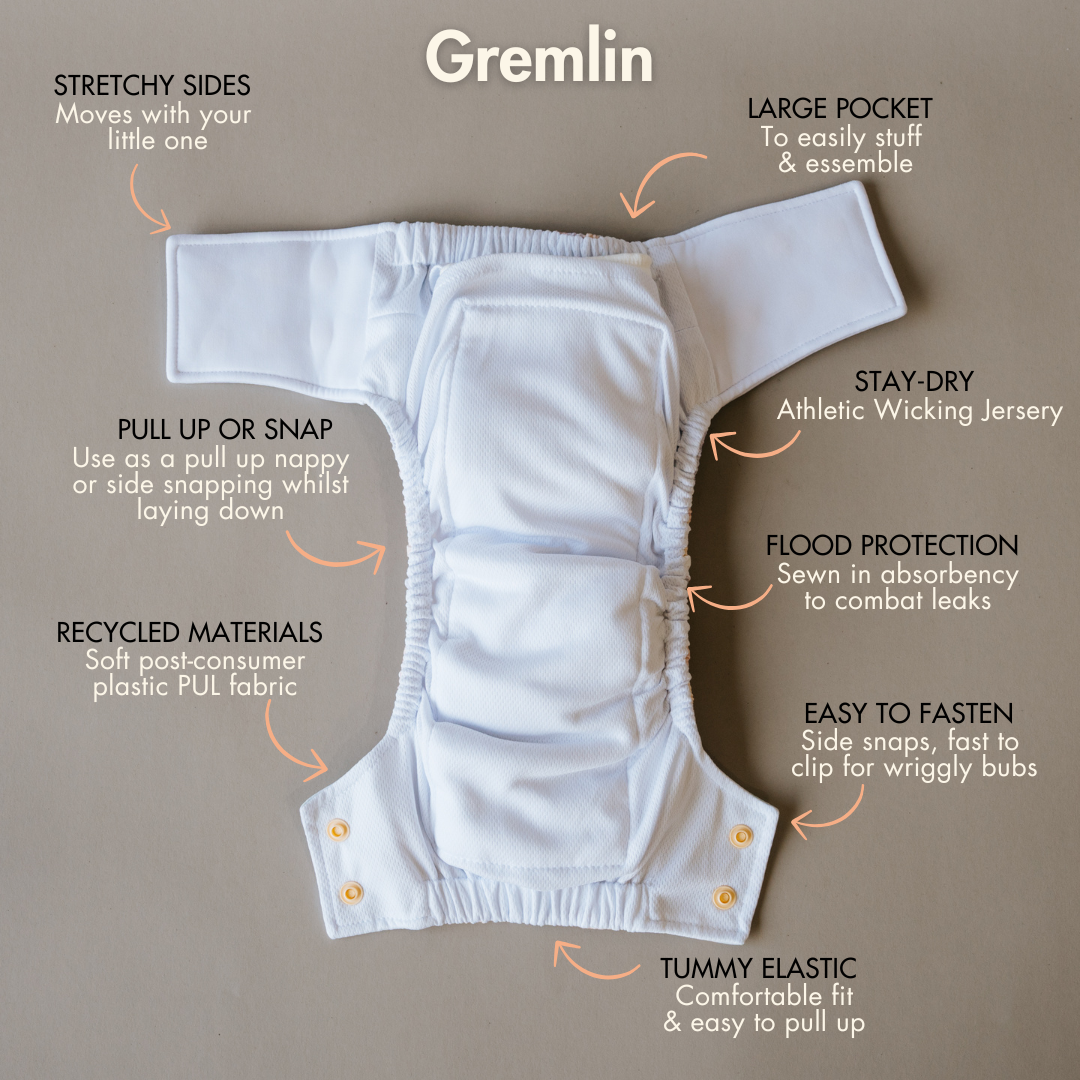 Internal image of the Cloth Bums Gremlin pull up reusable nappy