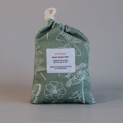 Regular Bassinet Waterproof Sheet - Olive Grove