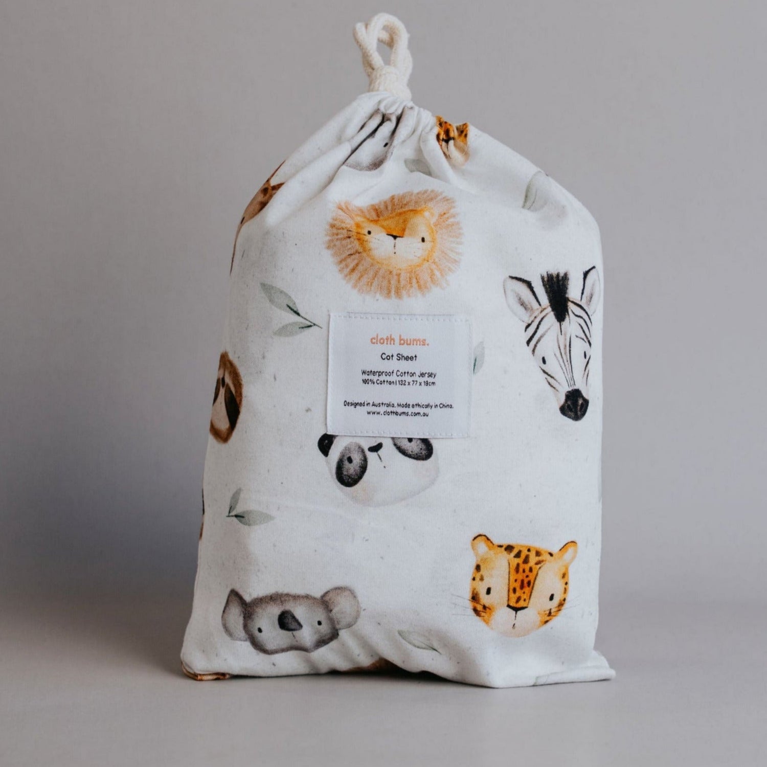 Waterproof Cot Sheet - Peek A Zoo