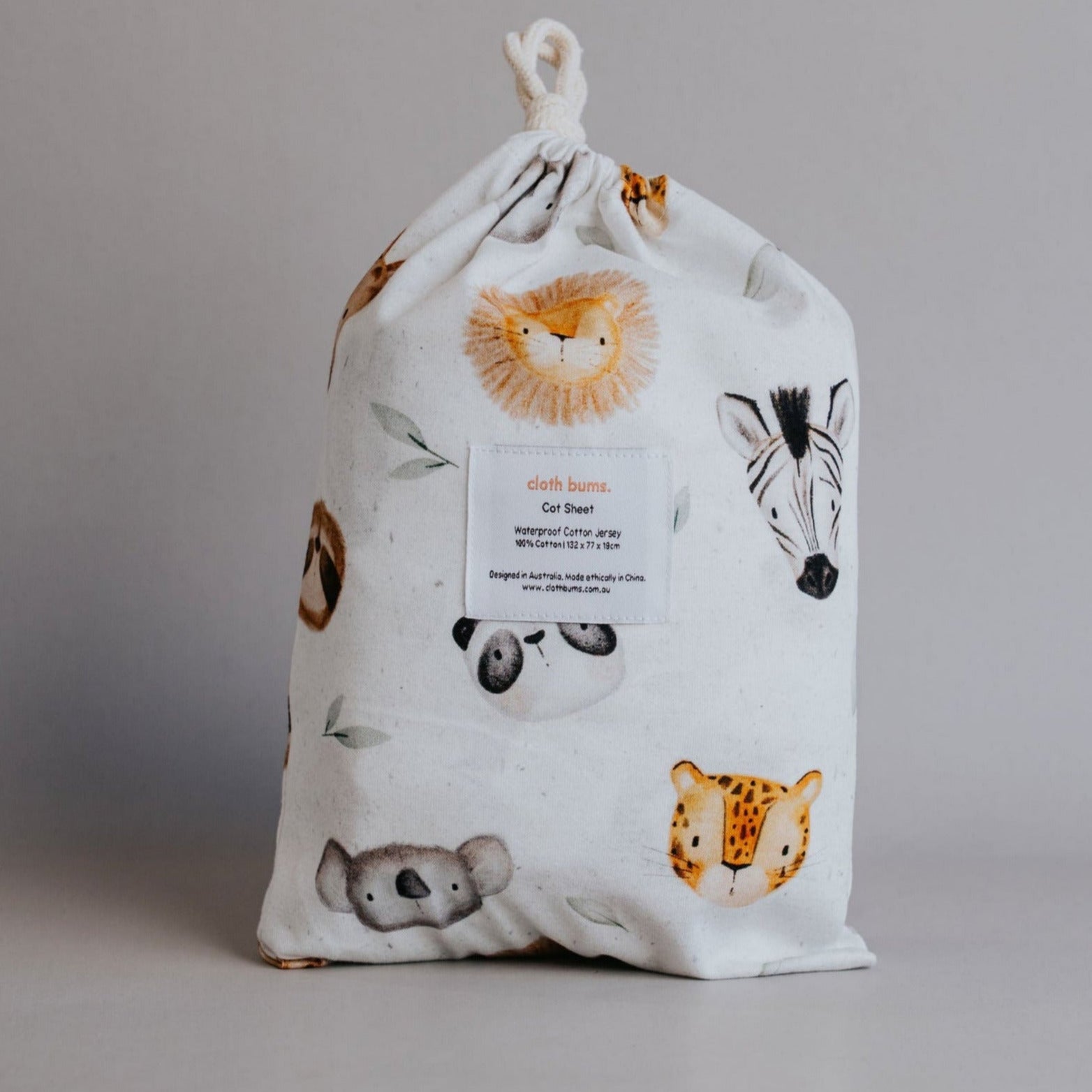 Waterproof Cot Sheet - Peek A Zoo