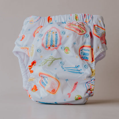 Big Kids Pull Up Reusable Nappy - Riviera
