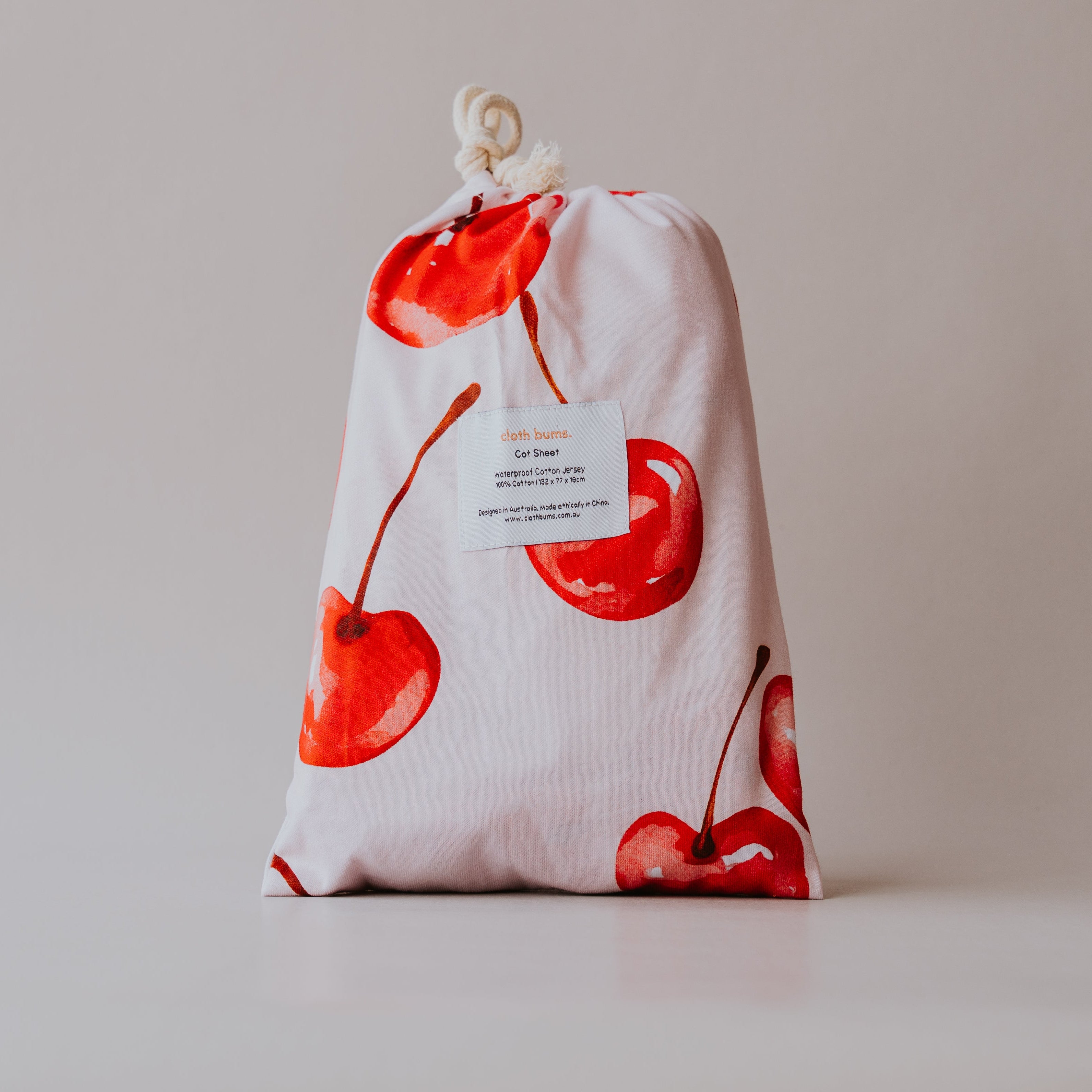 Waterproof Cot Sheet - Cherry Pop