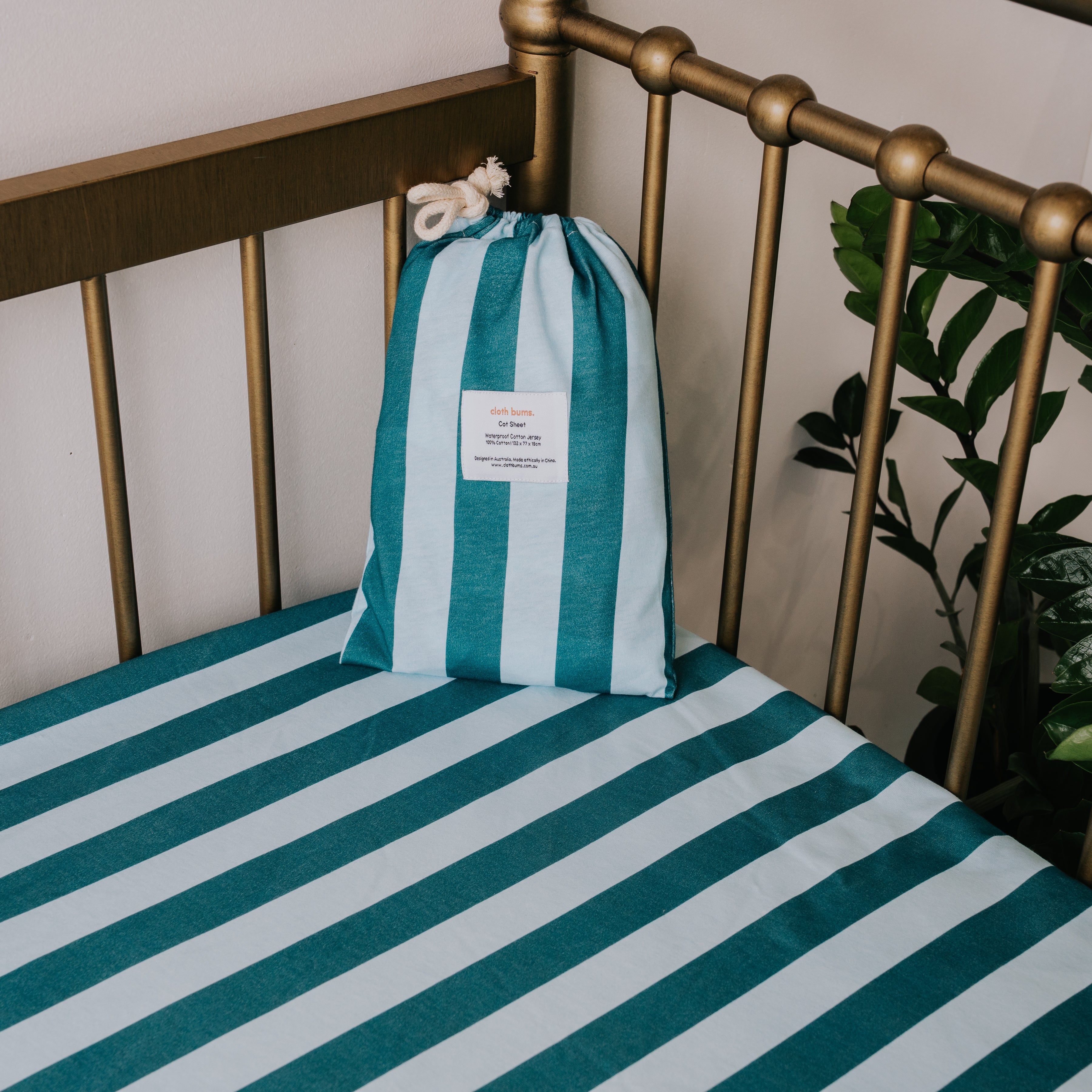 Waterproof Cot Sheet - Tide Line