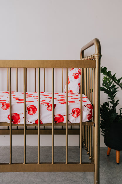 Waterproof Cot Sheet - Cherry Pop