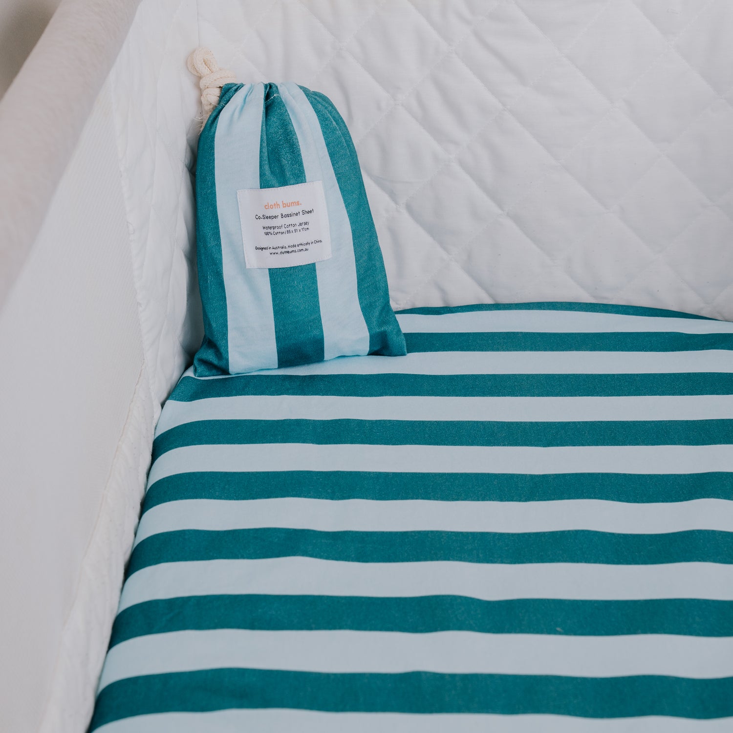 Co-Sleeper Waterproof Sheet - Tide Line