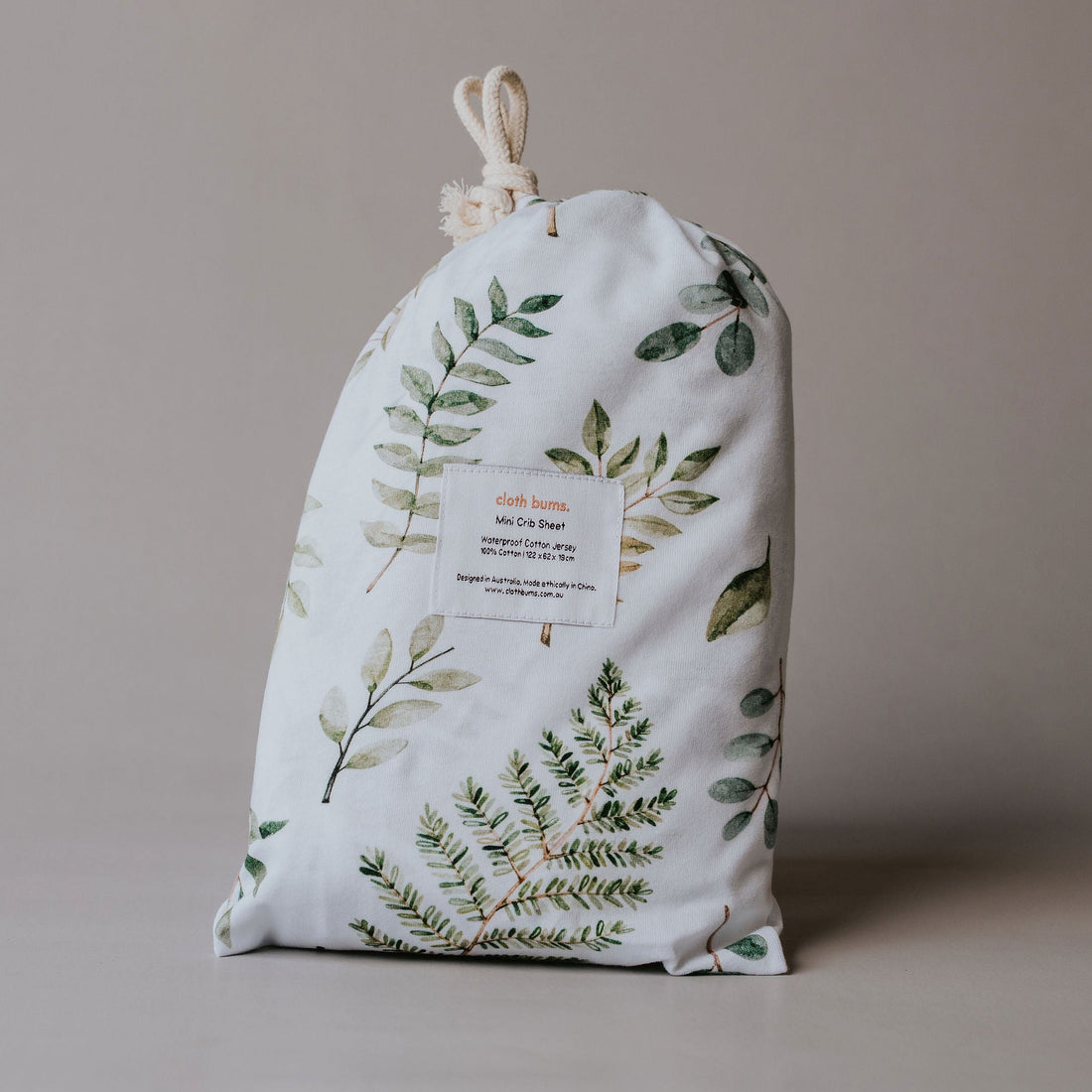 Waterproof Mini/Travel Cot Sheet - Fern Gully