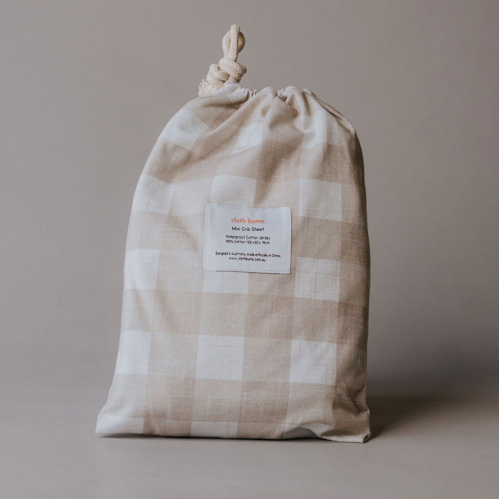 Waterproof Mini/Travel Cot Sheet - Champagne