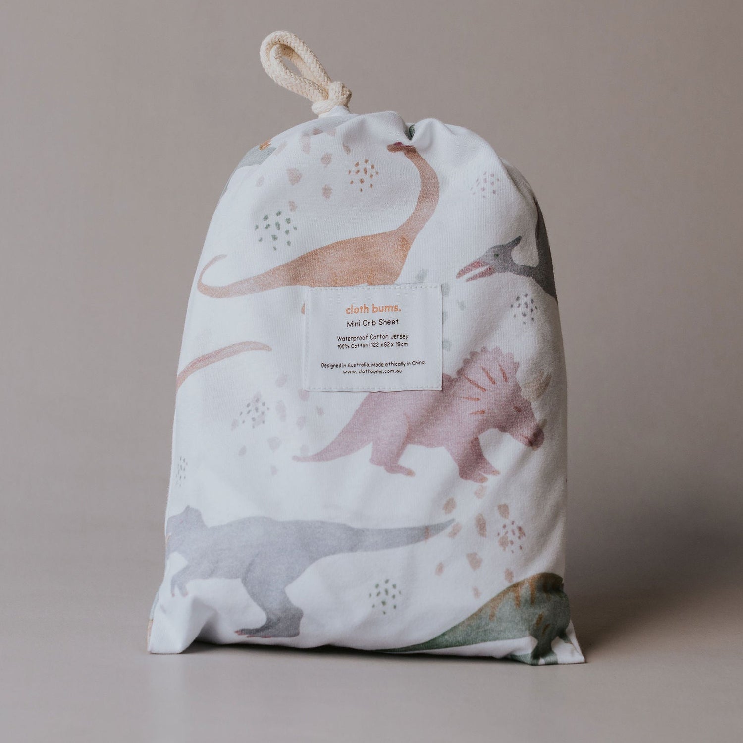 Waterproof Mini/Travel Cot Sheet - Prehistoric