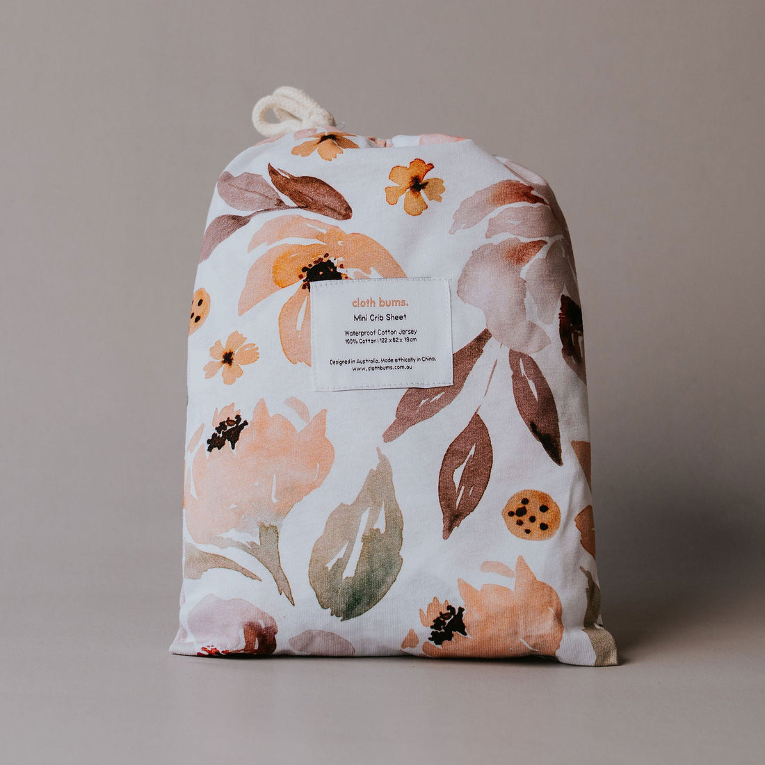 Waterproof Mini/Travel Cot Sheet - Peony Pop
