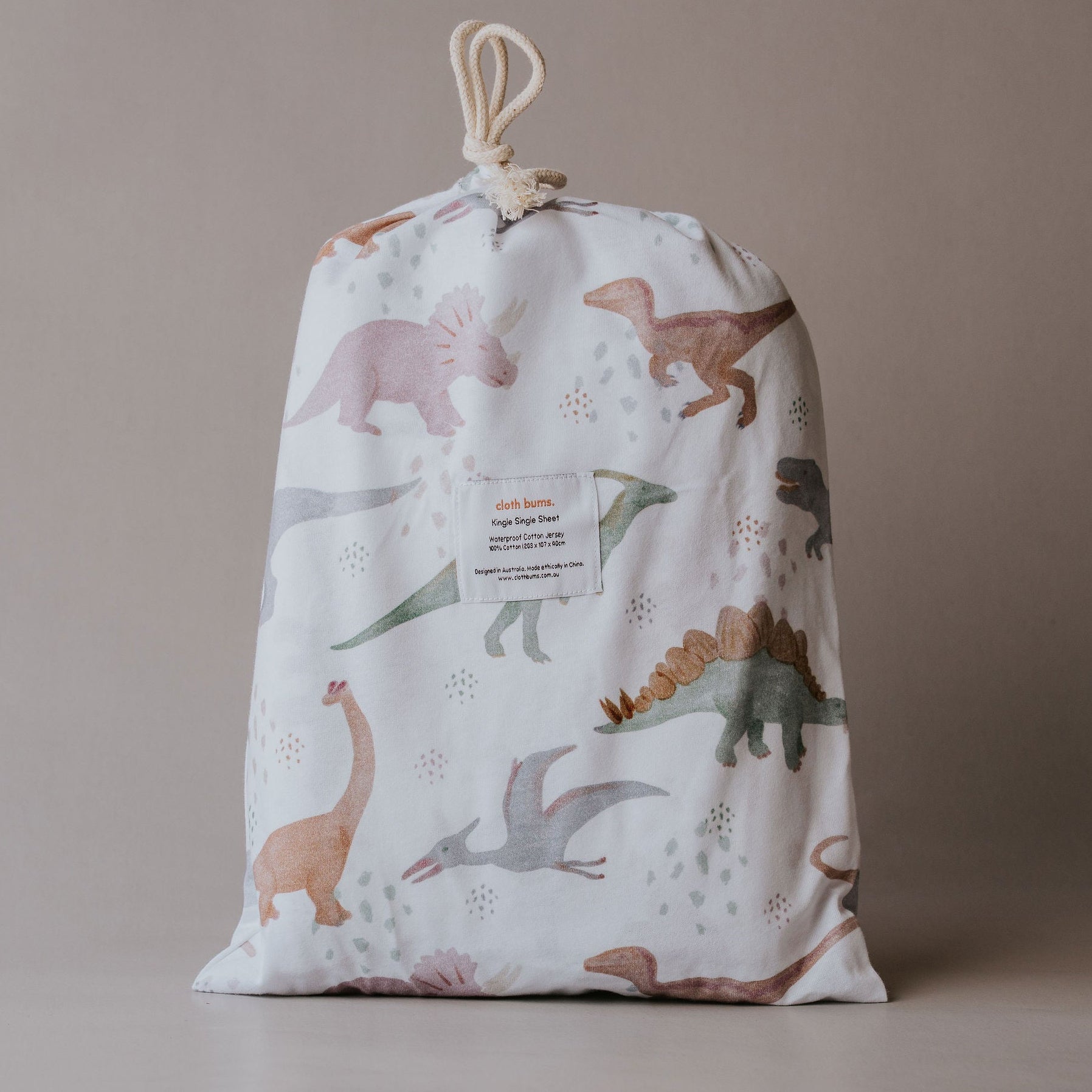 Waterproof Fitted Sheet in Single or King Single - Prehistoric