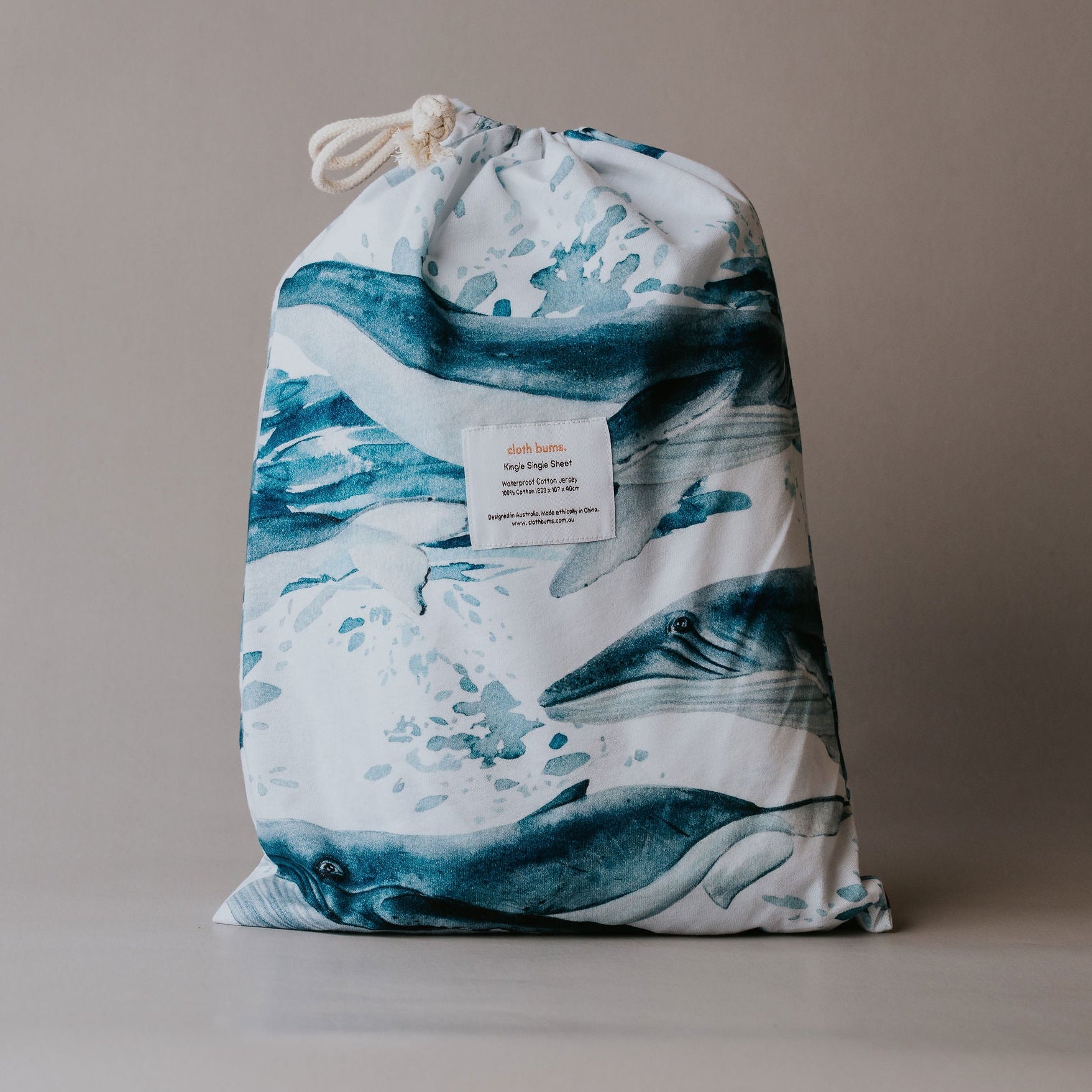 Waterproof Fitted Sheet in Single or King Single - License to Krill