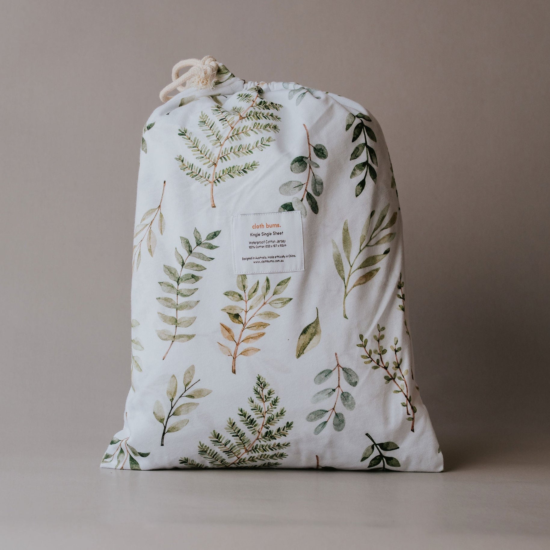 Waterproof Fitted Sheet in Single or King Single - Fern Gully