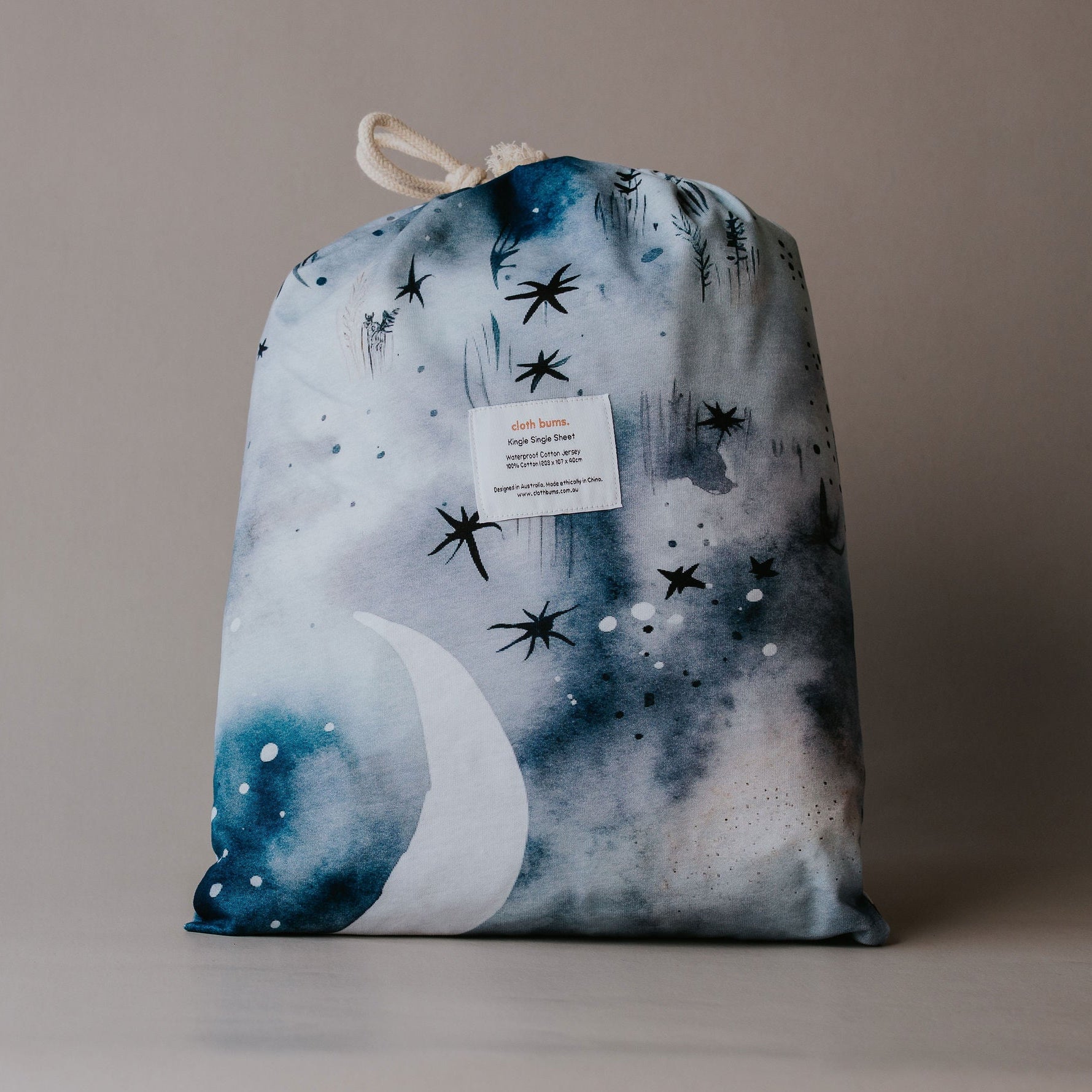Waterproof Fitted Sheet in Single or King Single - Milky Way