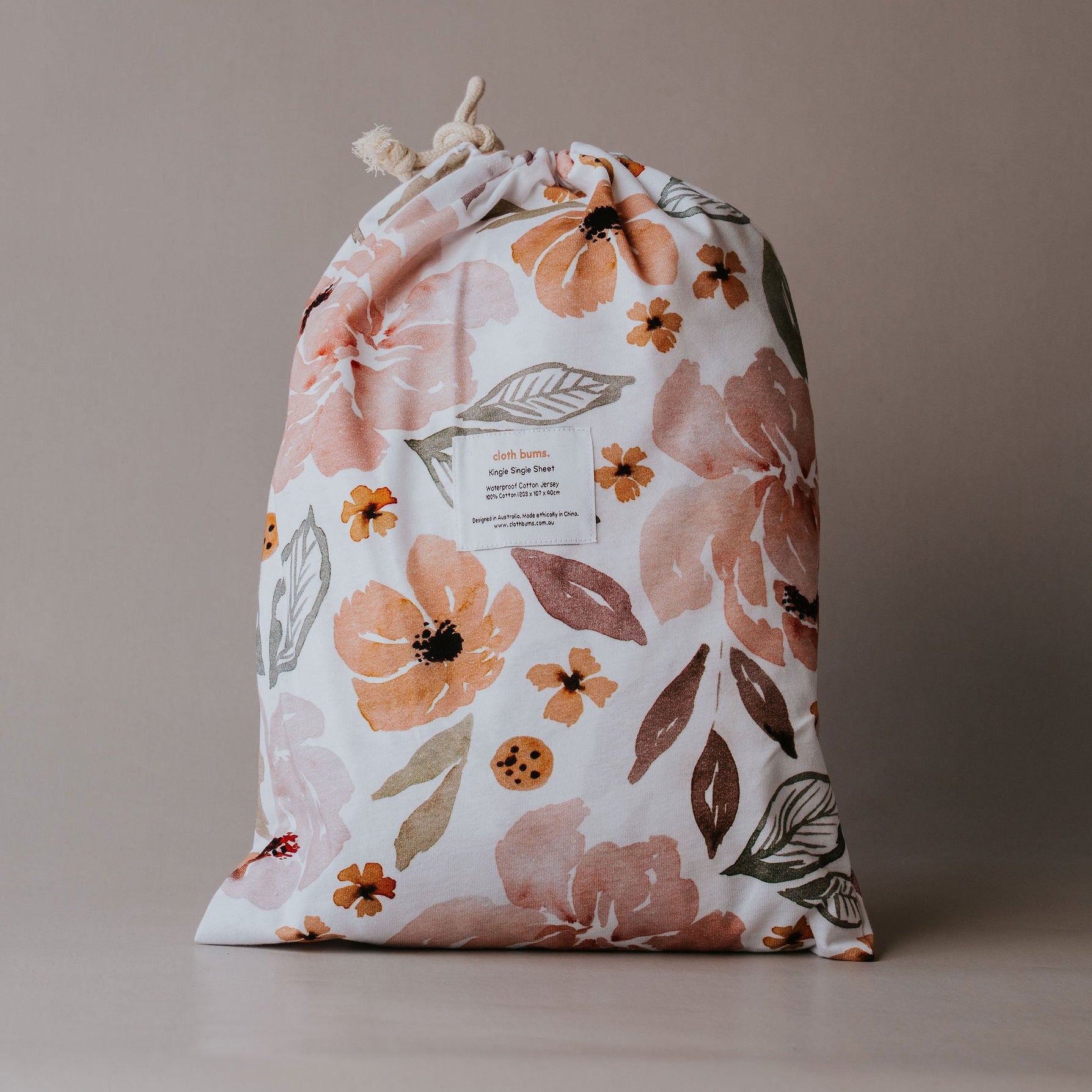 Waterproof Fitted Sheet in Single or King Single - Peony Pop
